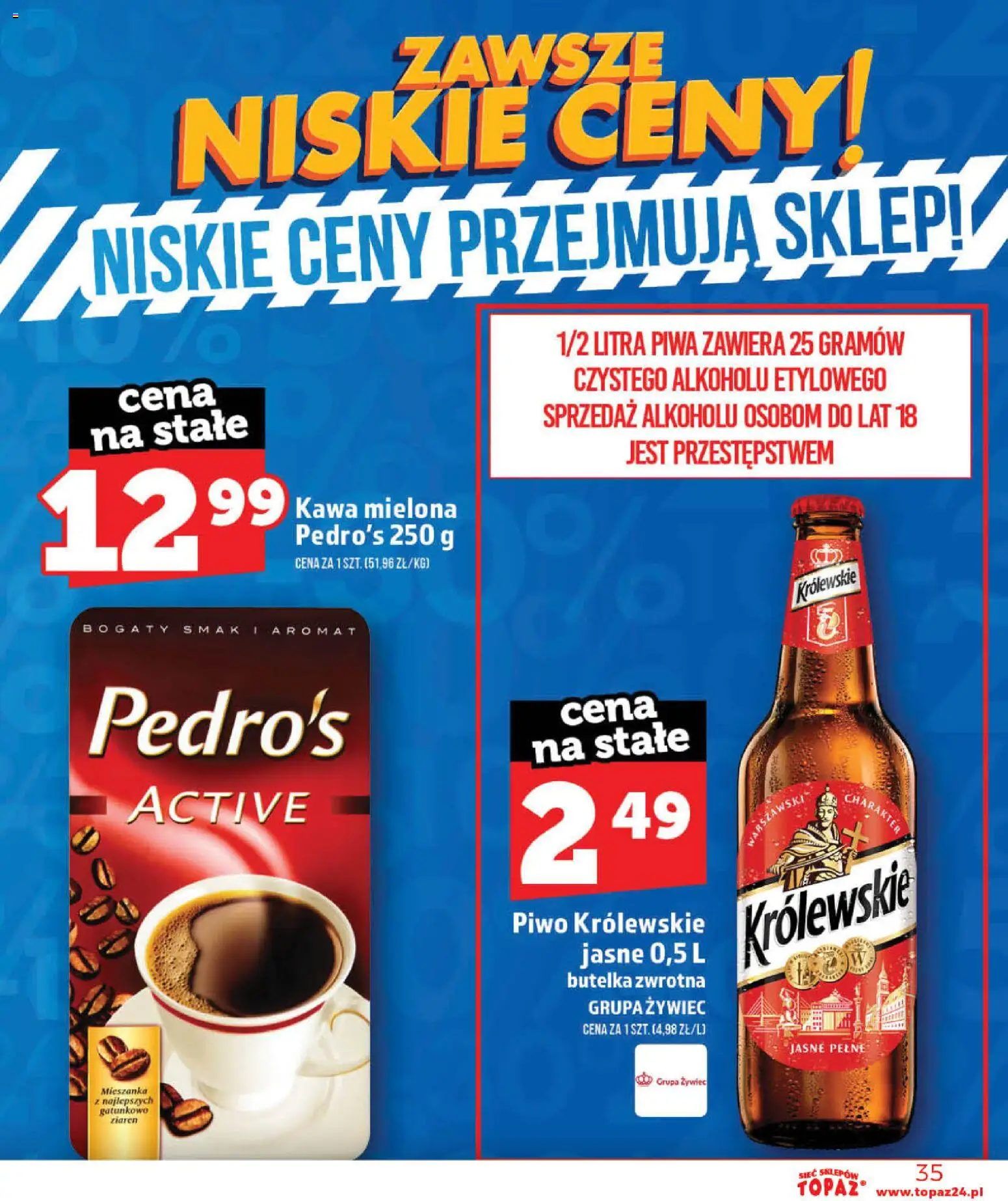 Topaz gazetka - Otwarcie Stoczek Łukowski od 30.05.2026 | Strona: 35 | Produkty: Kawa, Piwo