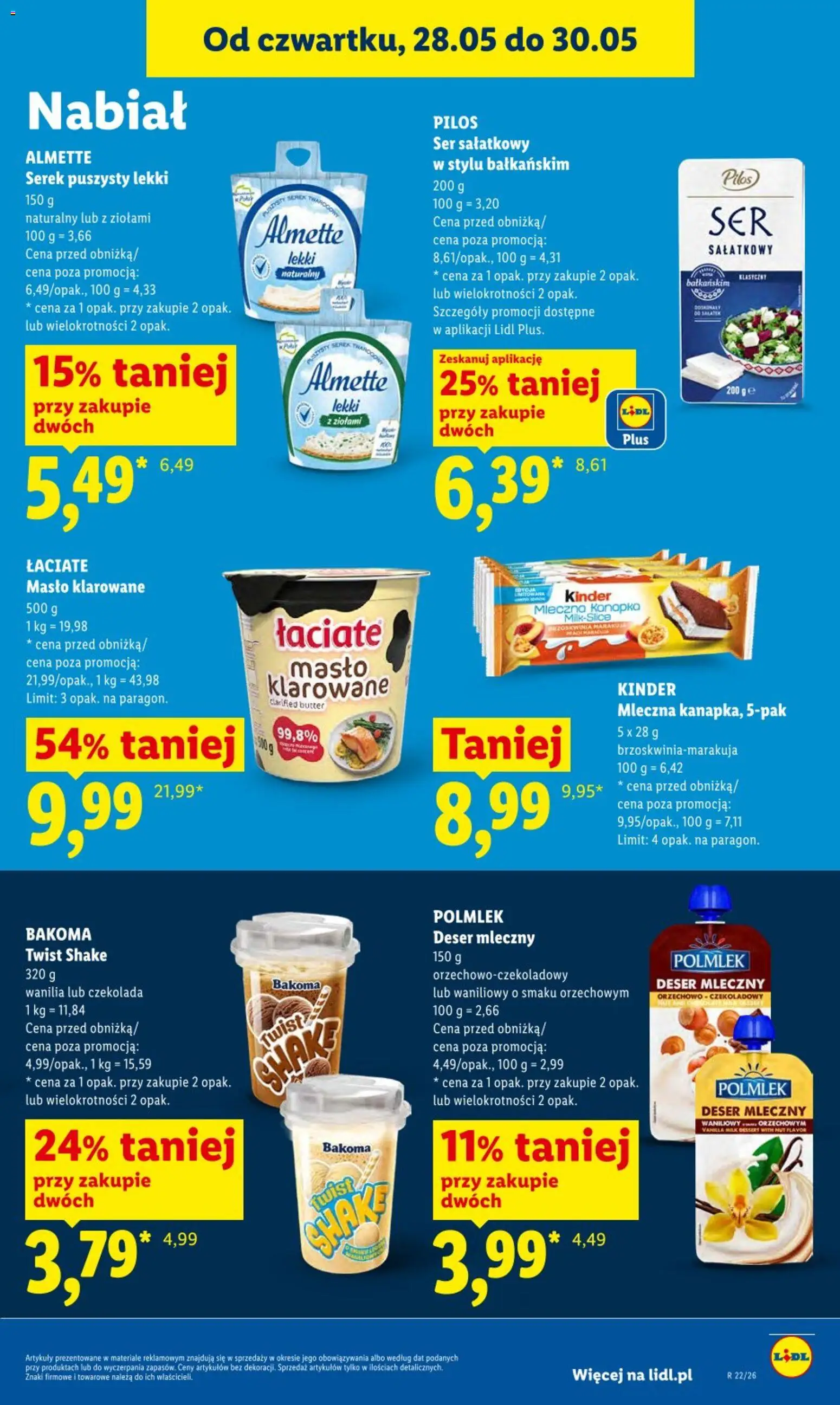 Lidl gazetka od 28.05.2026 | Strona: 49 | Produkty: Masło klarowane, Serek, Ser, Czekolada