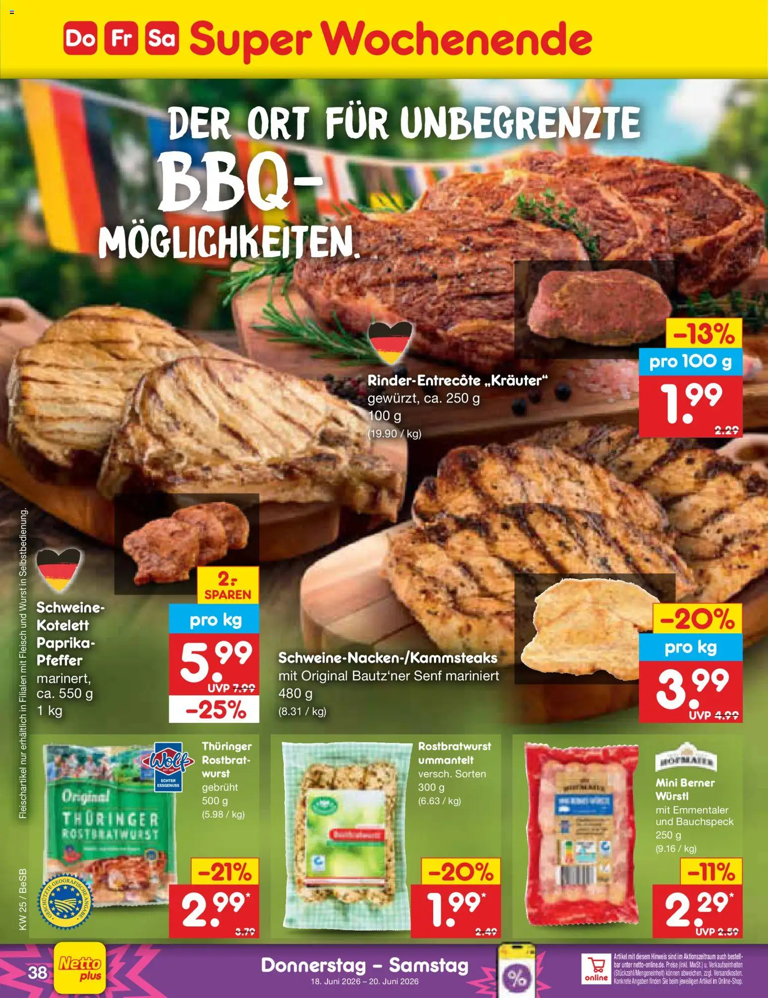 Netto Marken-Discount Prospekt – gültig ab 15.06.2026 | Seite: 50 | Produkte: Würstl, Paprika, Pfeffer, Wurst