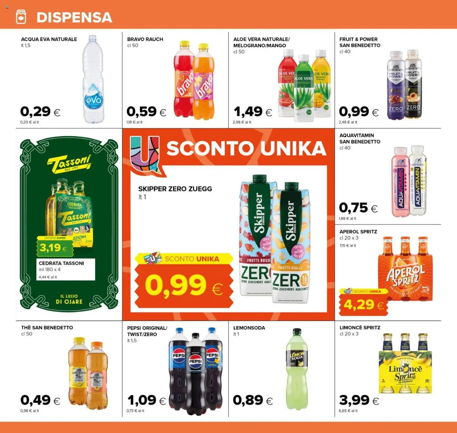 Volantino Oasi del 29/07/2026 | Pagina: 20 | Prodotti: Acqua, The, Aloe vera, Cedrata
