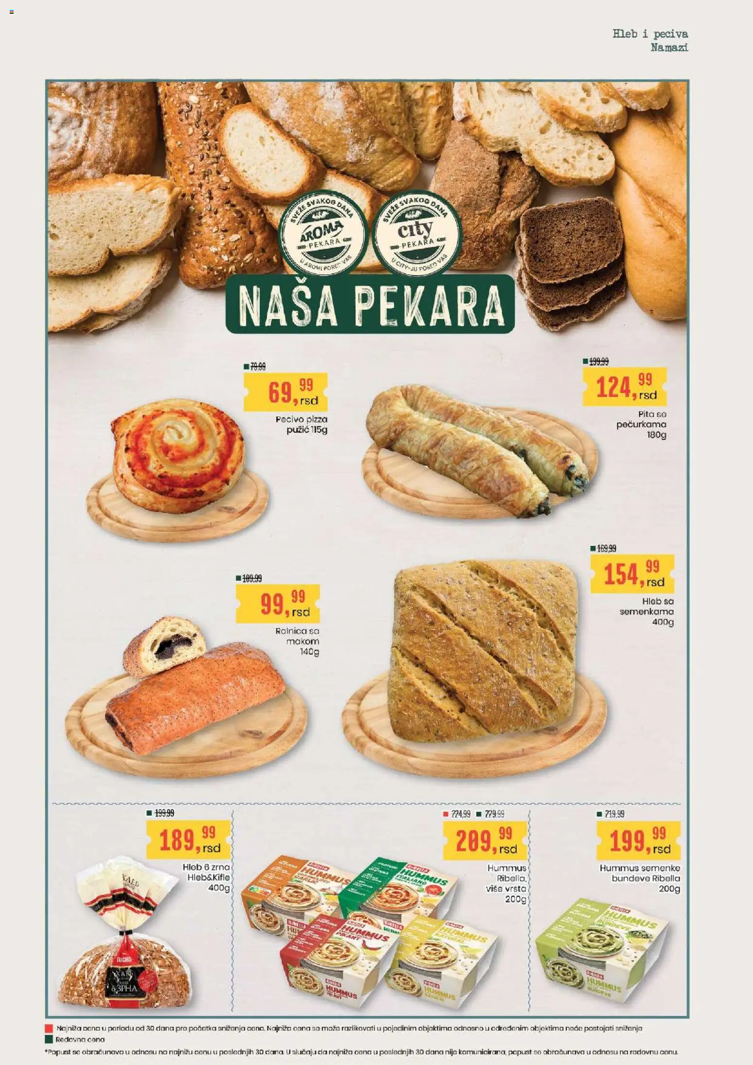 Aroma Market katalog - važi od 06.08.2026 | Strana: 4 | Proizvode: Pekara, So, Hummus, Pita