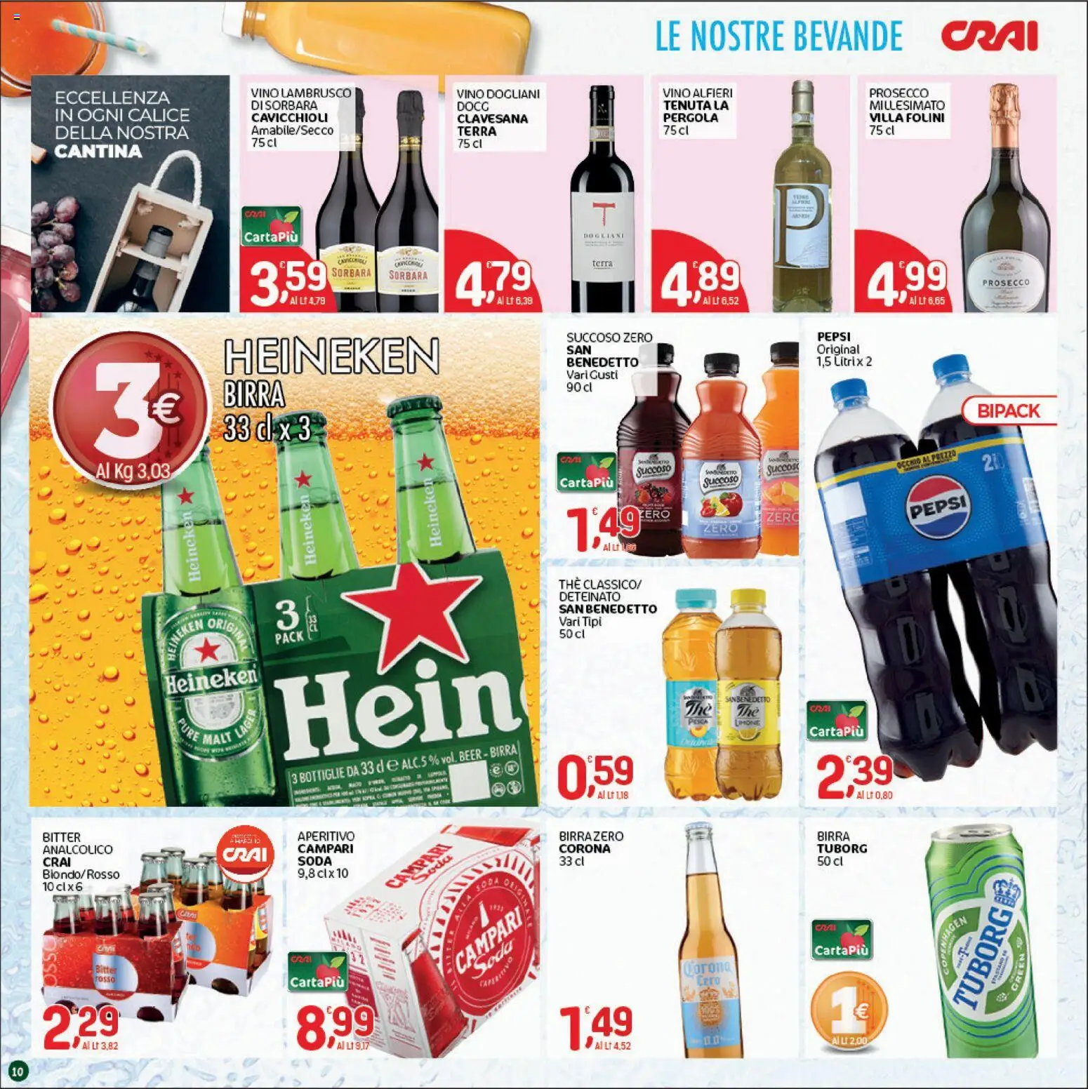 Volantino CRAI del 17/09/2026 | Pagina: 10 | Prodotti: Birra, Prosecco, Pergola, Lambrusco