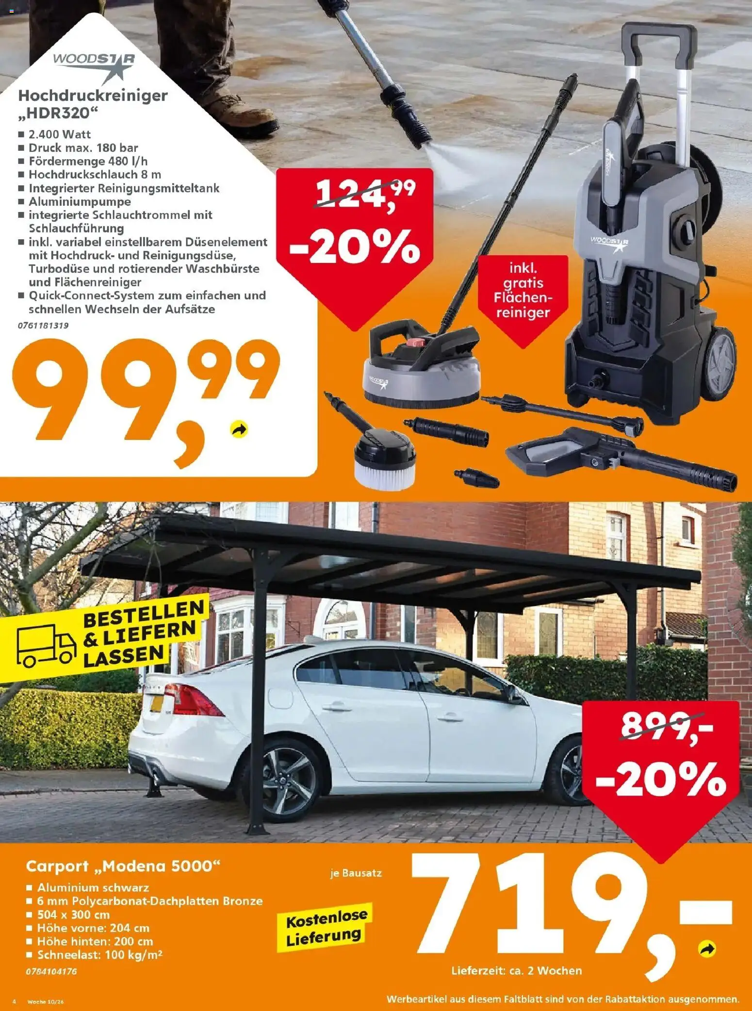 Globus Baumarkt prospekt Lahnstein	 – gültig ab 28.02.2026 | Seite: 4 | Produkte: Hochdruckreiniger