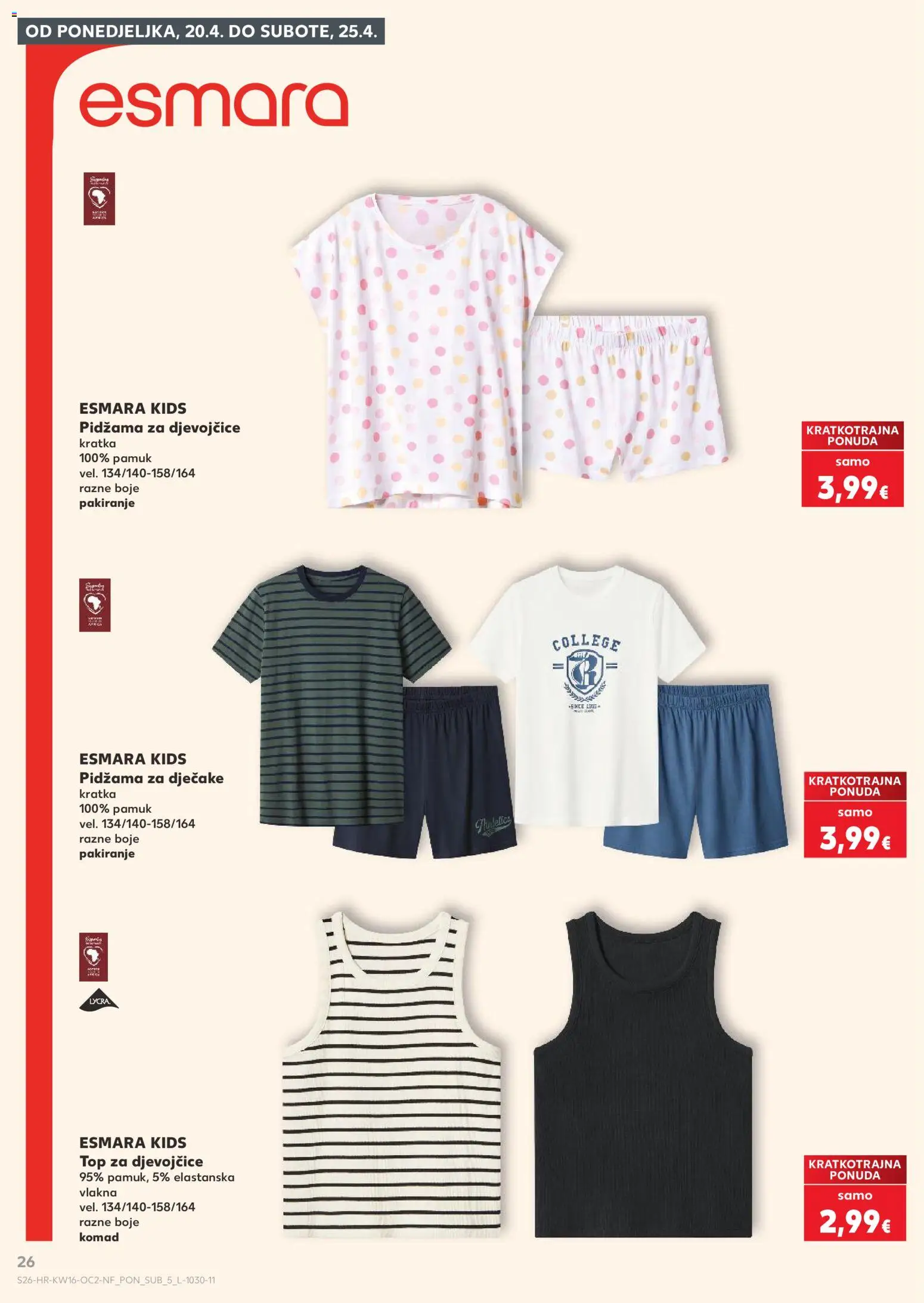 Kaufland katalog | vrijedi od 15.04.2026 | Stranica: 26 | Proizvodi: Pidžama