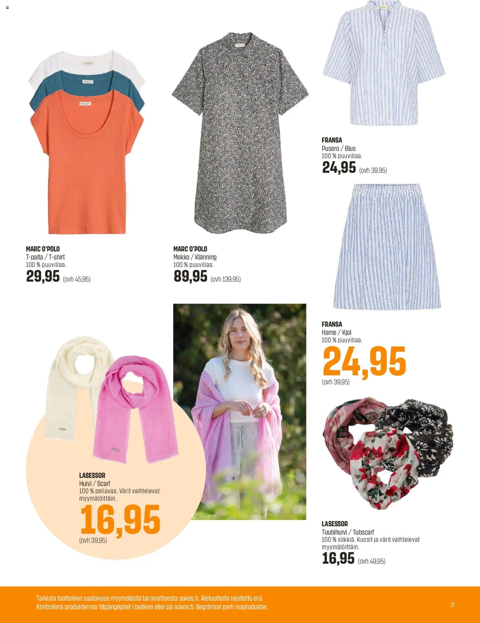 Sokos tarjoukset – voimassa 10.06.2026 alkaen | Sivu: 3 | Tuotteet: Pusero, T-paita, Huivi, Mekko