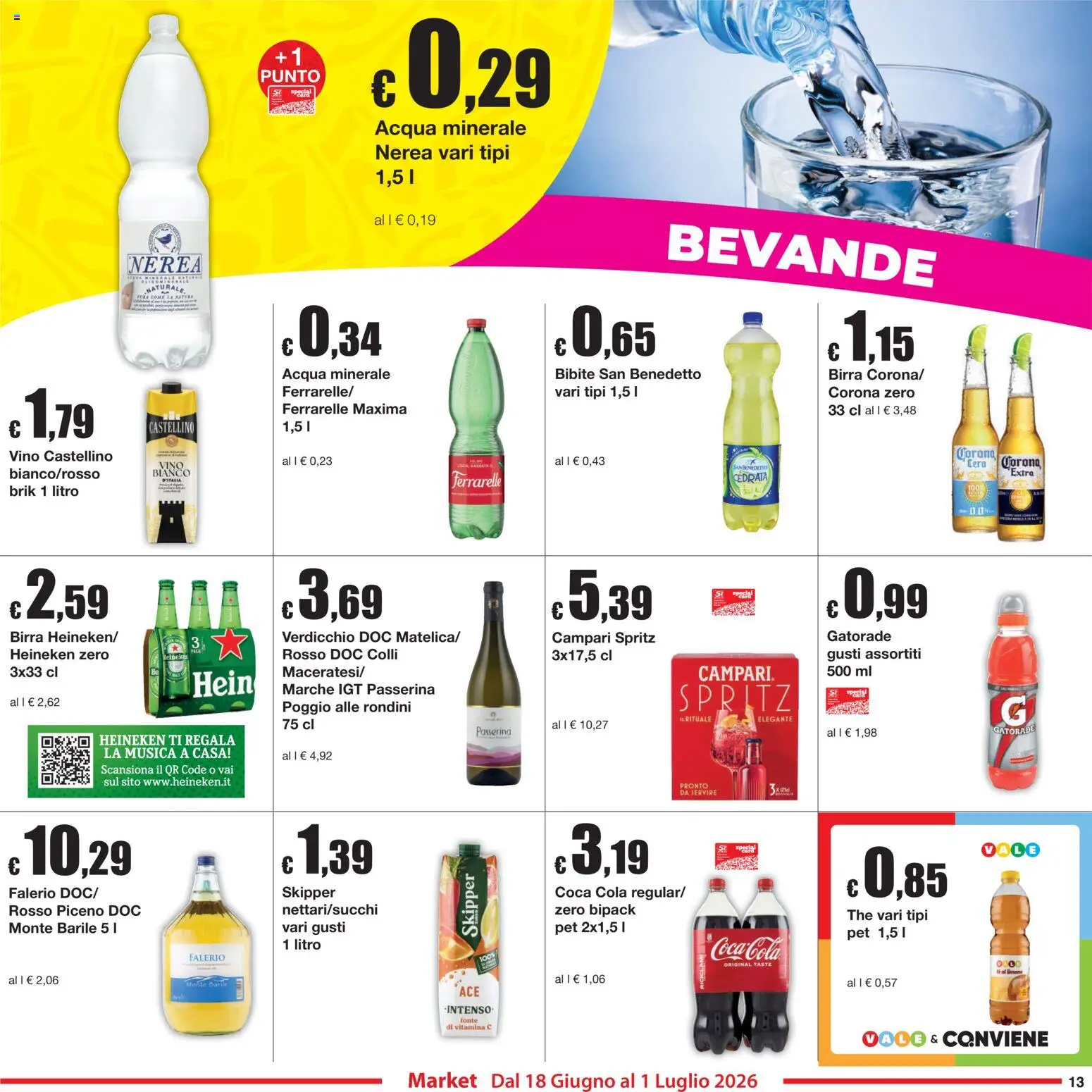 Volantino Sì con Te del 18.06.2026 | Pagina: 13 | Prodotti: Pasta, The, Heineken, Ferrarelle