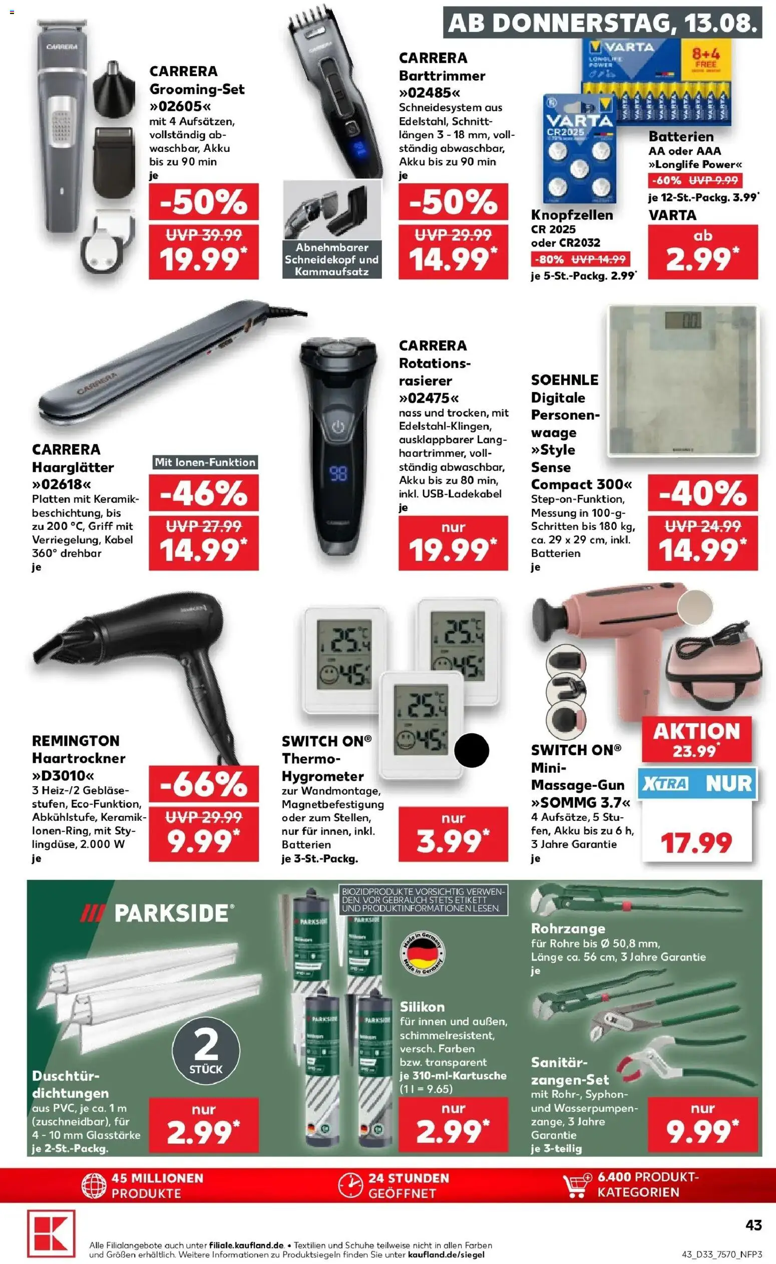 Prospekt Kaufland ab 10.08.2026 » Angebote Online zum Blättern | Seite: 52 | Produkte: Kabel, Haartrockner, Haarglätter, Batterien