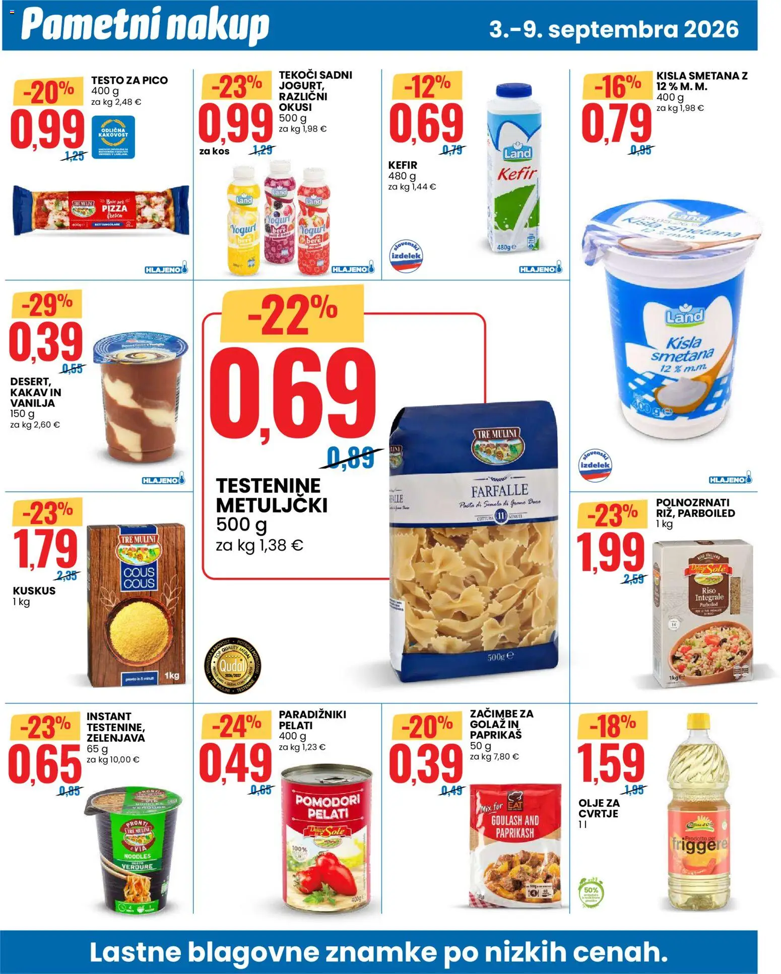 Novi Eurospin katalog ponudbe – veljaven od 03.09.2026 | Stran: 8 | Izdelki: Kos, Kuskus, Kisla smetana, Smetana