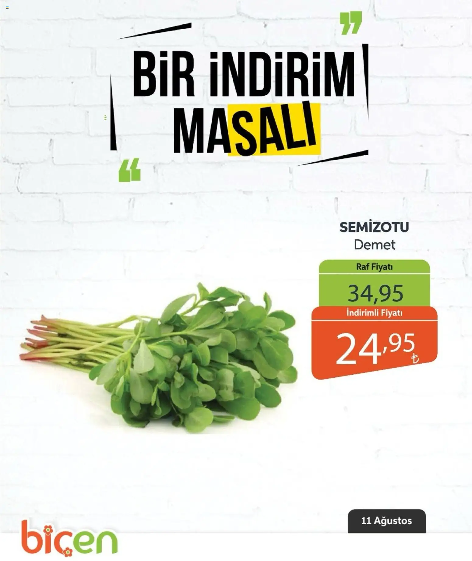 Biçen Market - Bir İndirim MaSalı - sebze - 11 Ağustos 2026 tarihinden itibaren geçerlidir | Sayfa: 10 | Ürünler: Raf