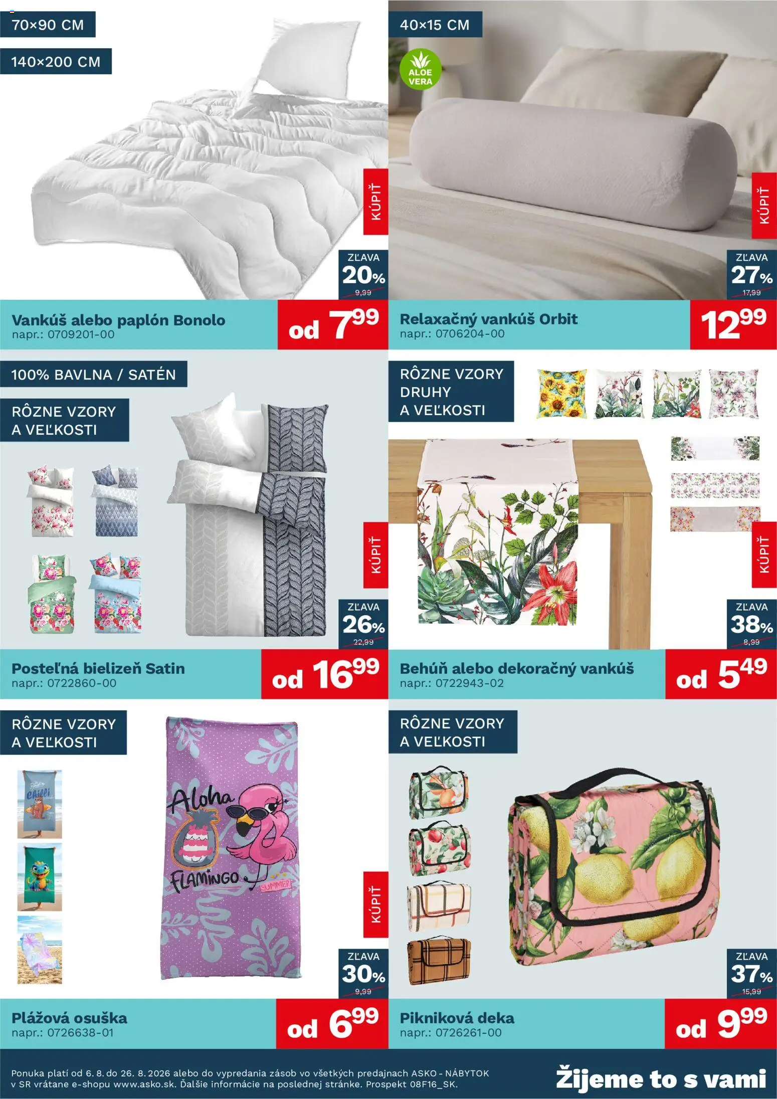 Nové ASKO nábytok akcie – leták je platný od 06.08.2026 | Strana: 3 | Produkty: Nábytok, Vankúš