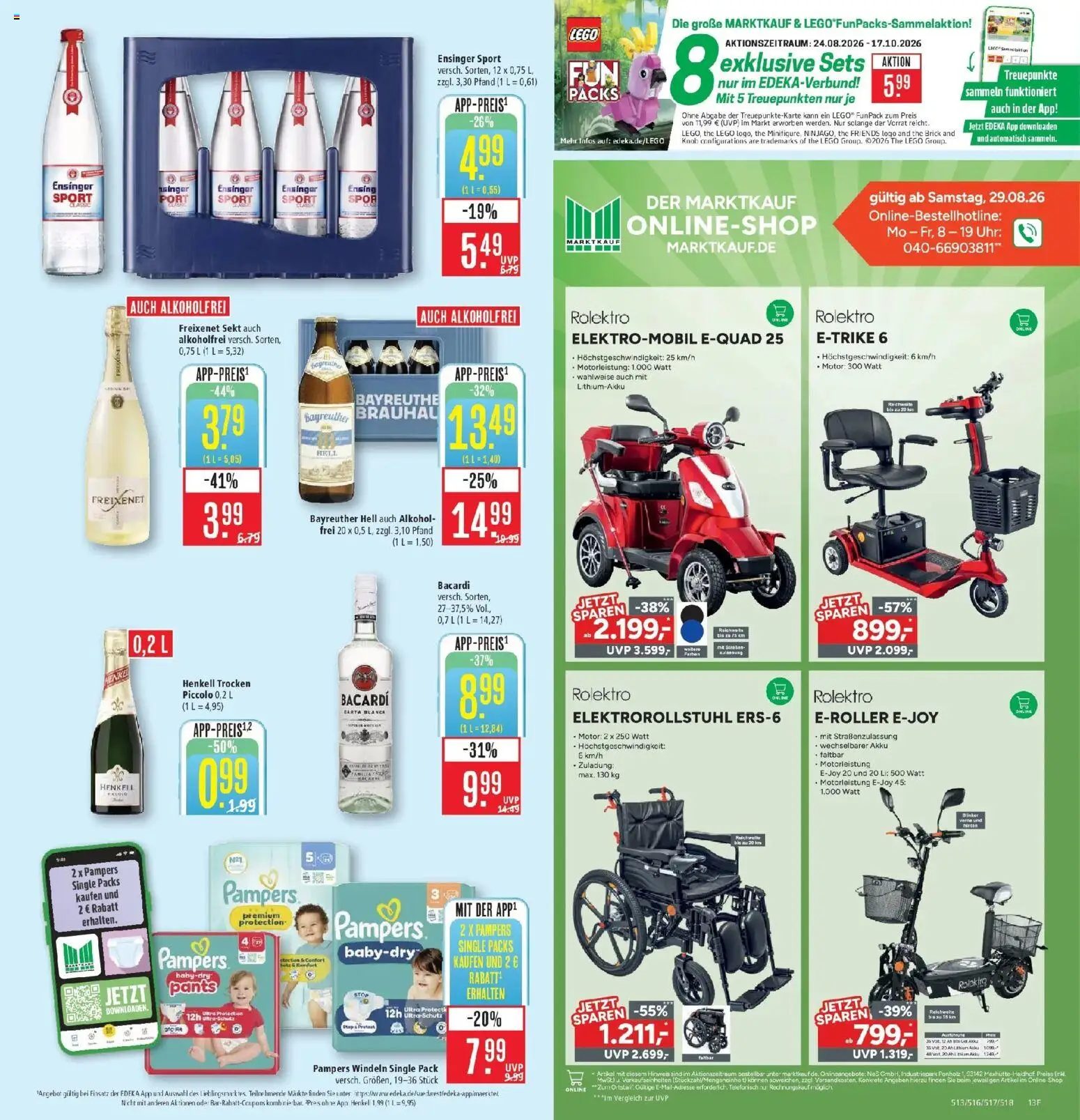 Marktkauf Prospekt Böblingen (ab 31.08.2026) » Angebote online | Seite: 17 | Produkte: Bacardi, Freixenet, Pampers, Alkohol