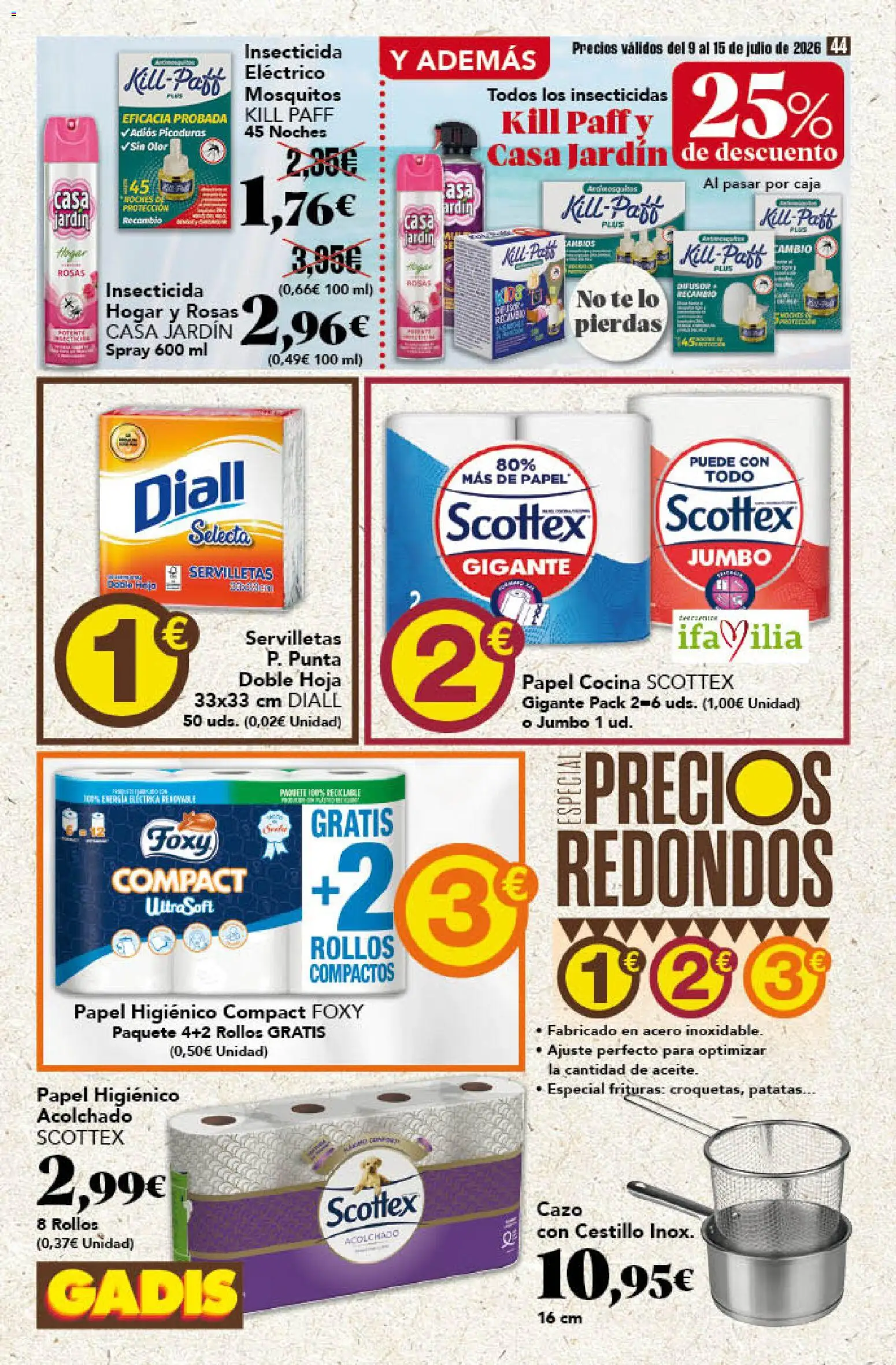 Gadis folleto │ válido desde el 09/07/2026 | Página: 44 | Productos: Papel higienico, Té, Cocina, Caja