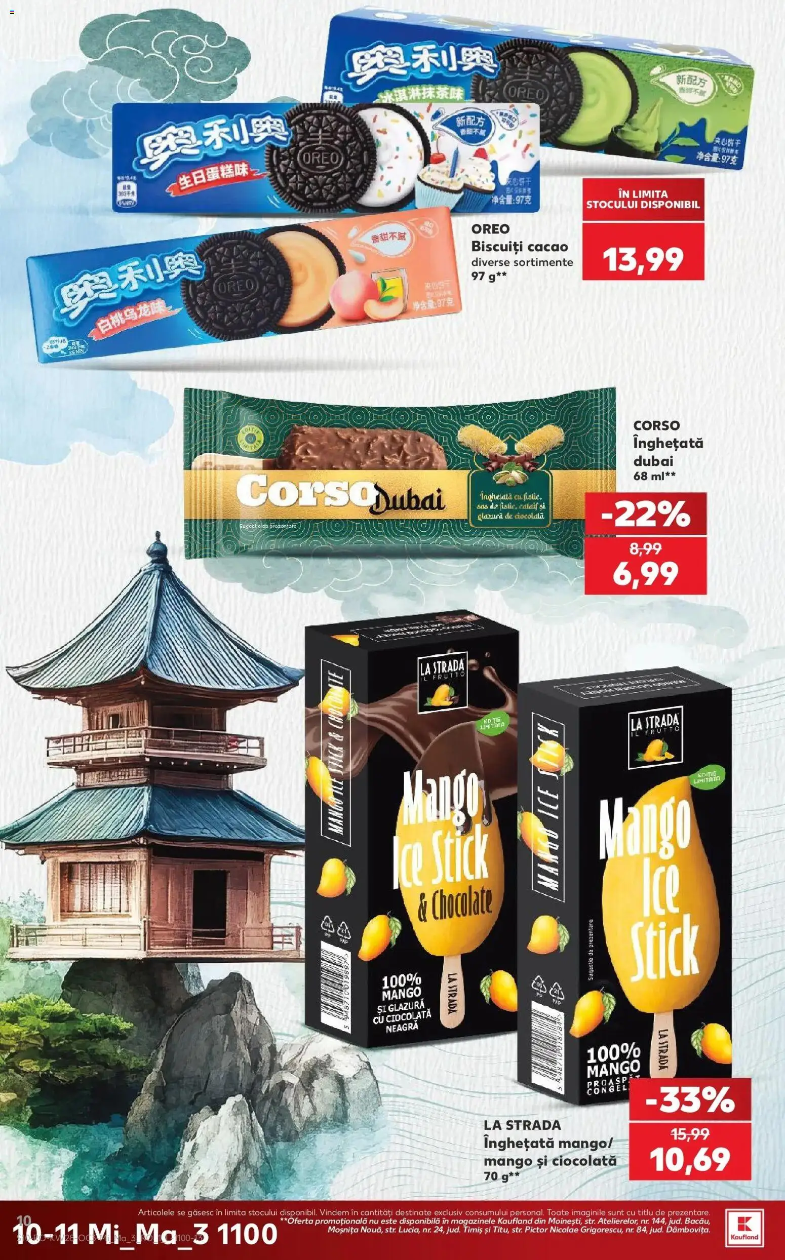 Noul catalog Kaufland – valabil de la 08.07.2026 | Pagină: 10 | Produse: Ciocolată, Cacao, Biscuiți, Înghețată