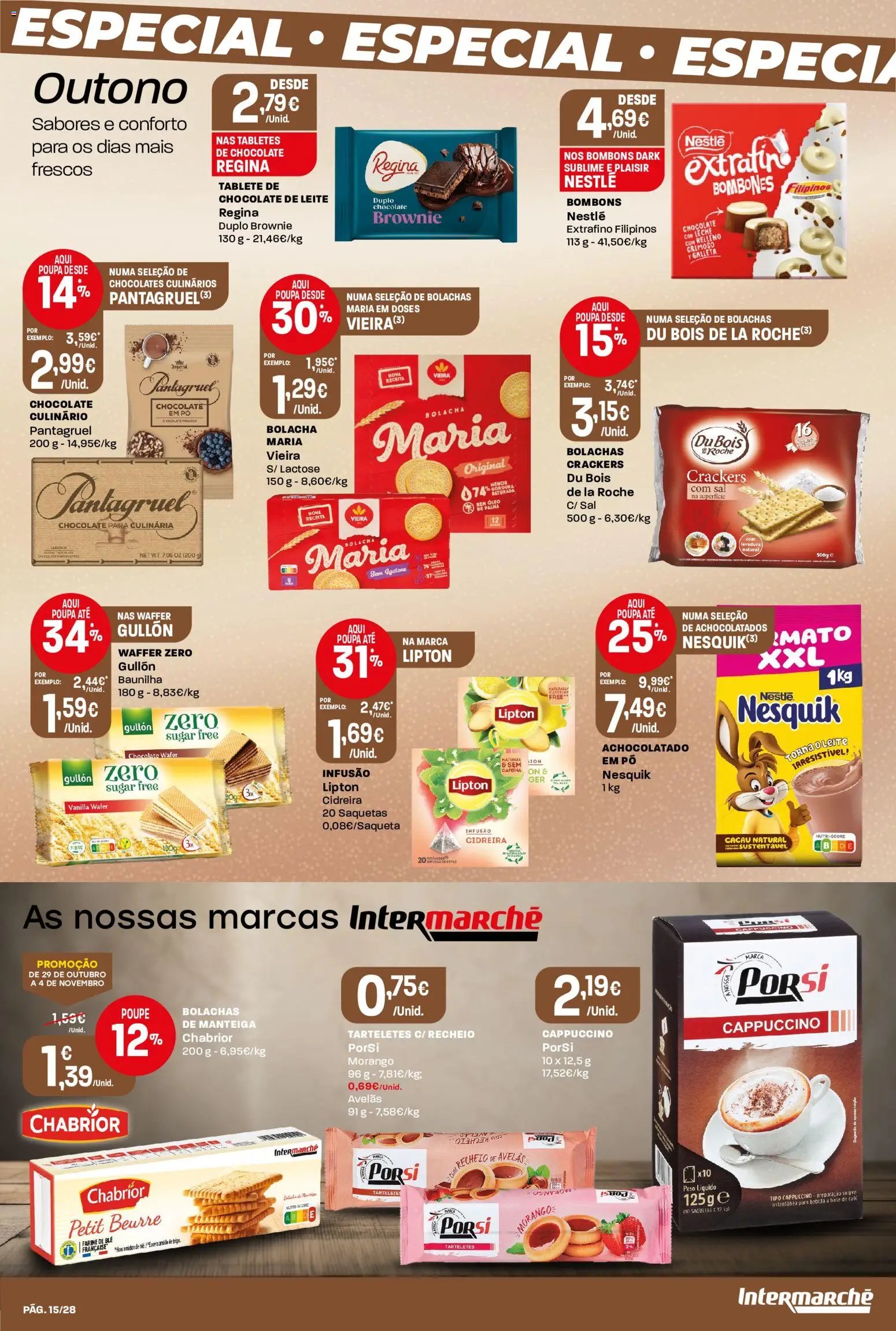 Intermarché folheto Contact │ válido de 29/10/2026 | Página: 15 | Produtos: Bolachas, Pó, Manteiga, Saquetas