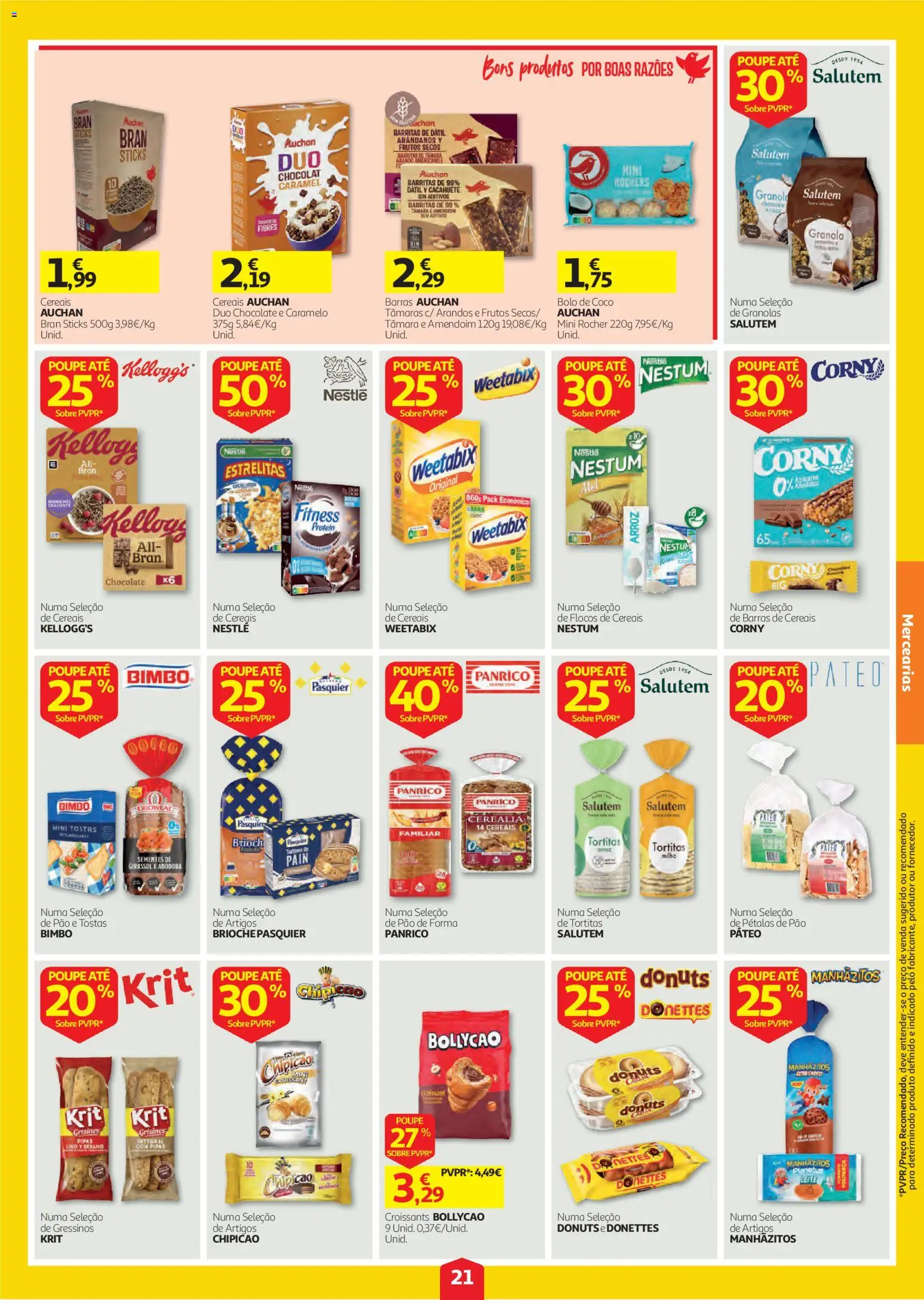 Auchan folheto │ válido de 08/10/2026 | Página: 21 | Produtos: Pão de forma, Granola, Tostas, Coco