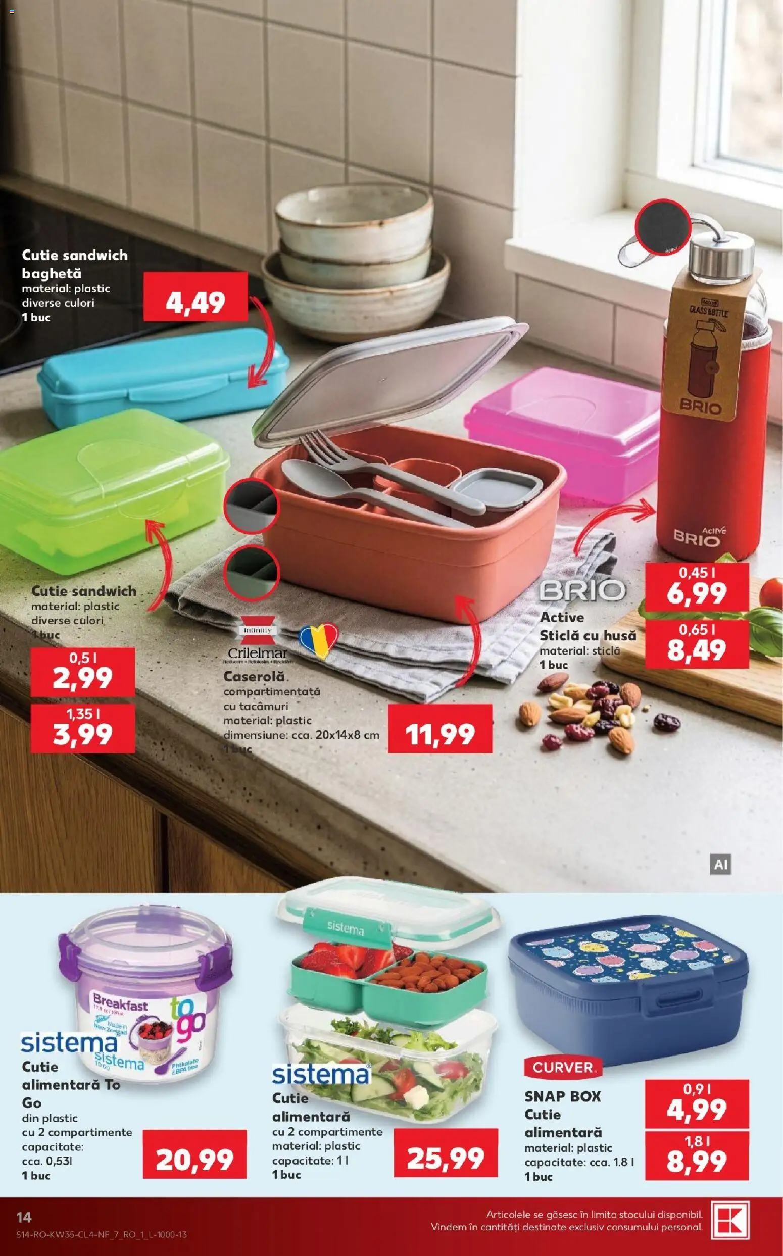 Noul catalog Kaufland – valabil de la 26.08.2026 | Pagină: 14 | Produse: Caserola, Active, Cutie