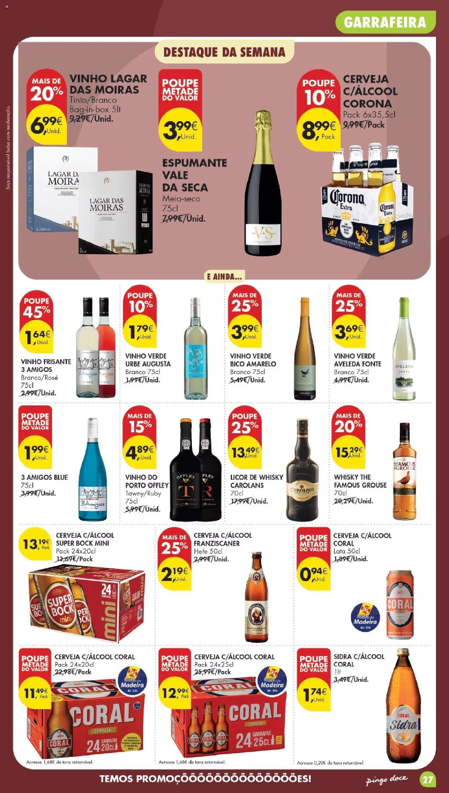 Pingo Doce Poupe Esta Semana Madeira │ válido de 05.05.2026 | Página: 27 | Produtos: Super bock, Licor, Vinho, Cerveja