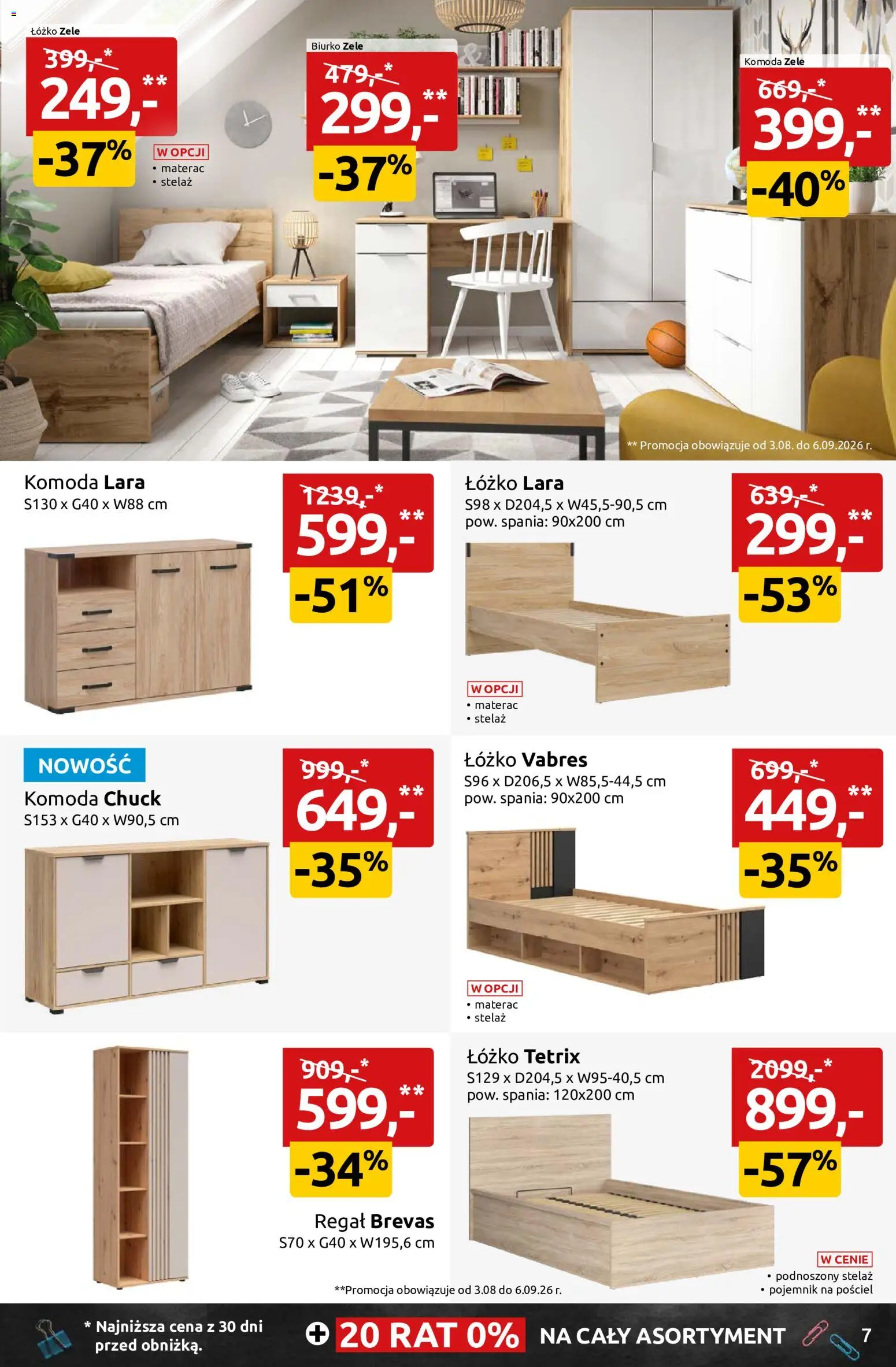 Black Red White promocje od 03.08.2026 | Strona: 7 | Produkty: Pościel, Materac, Biurko, Regał
