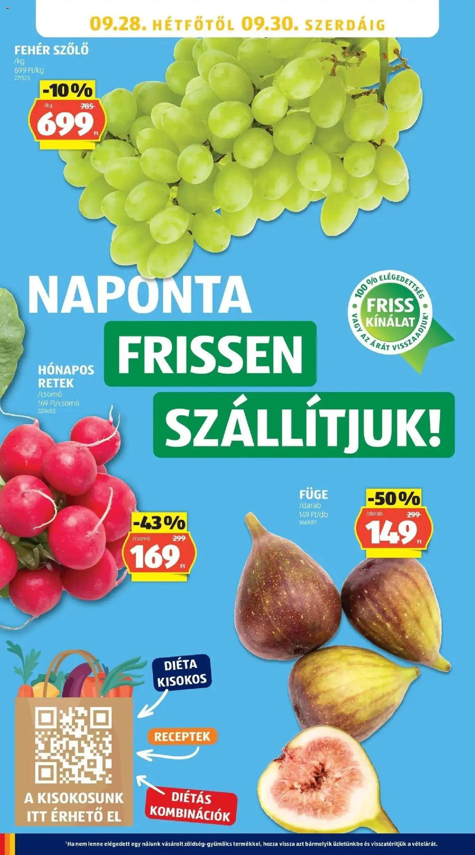 Aldi aktuális akciós újság - 2026.09.19. -tól/töl > akció, lapozható szórólap 🛍️ | Oldal: 24 | Termékek: Szőlő, Fehér szőlő, Retek, Füge