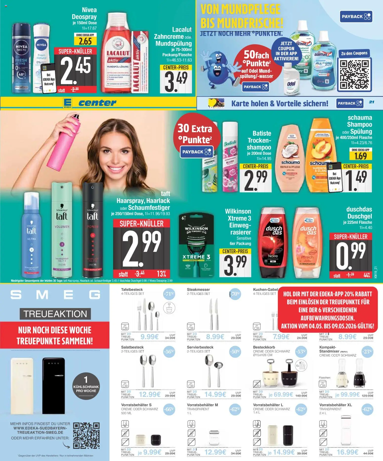 E center Prospekt 	 – gültig ab 04.05.2026 | Seite: 21 | Produkte: Rasierer, Kühlschrank, Duschgel, Blush