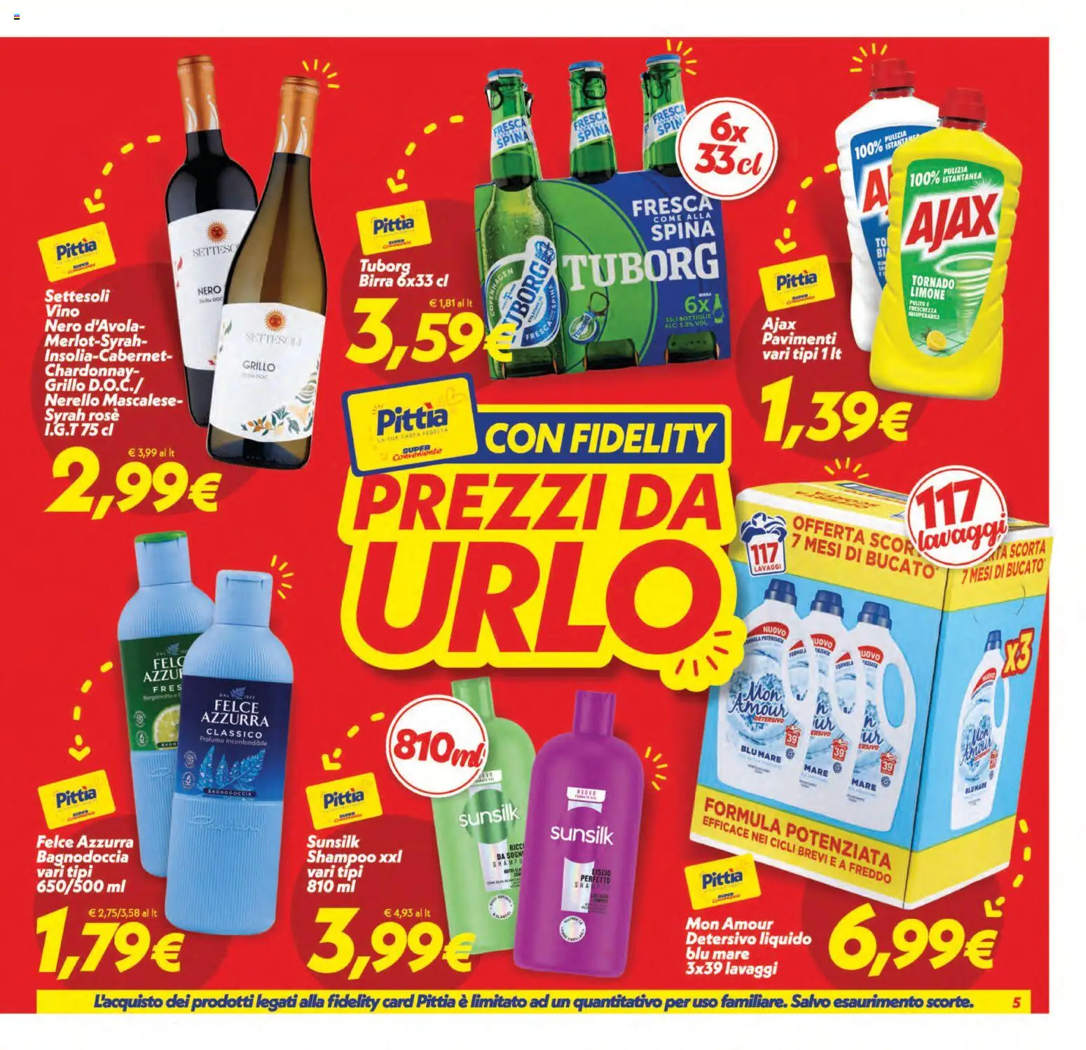 Volantino SuperConveniente del 31/07/2026 | Pagina: 5 | Prodotti: Shampoo, Birra, Vino, Profumo