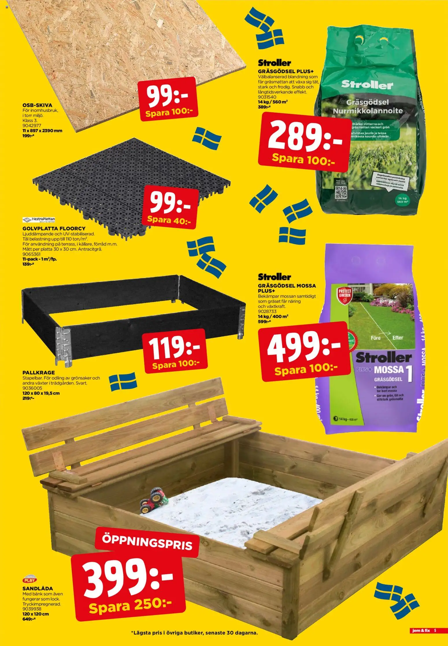 Jem & Fix reklamblad aktuell från 22.04.2026 | Sida: 5 | Produkter: Pallkrage, Bänk, Mössa