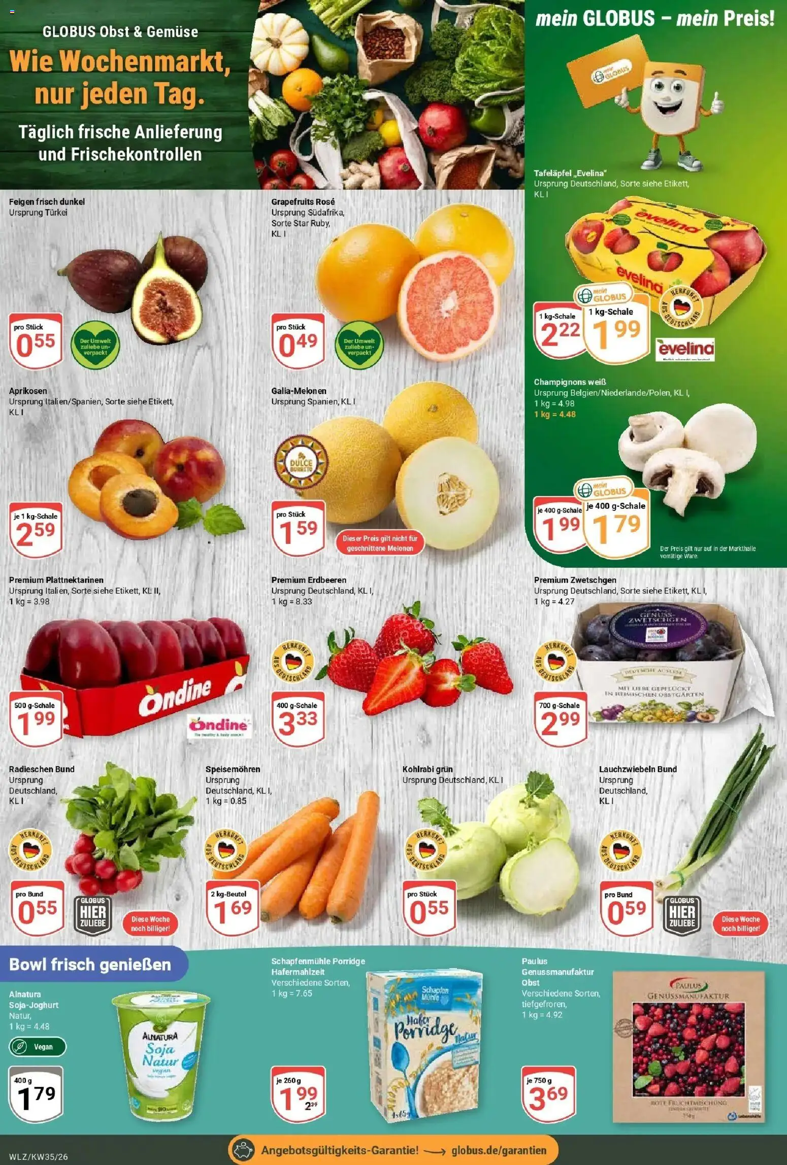 Globus Prospekt Weischlitz (ab 24.08.2026) » Angebote online | Seite: 8 | Produkte: Kohlrabi, Champignons, Gemüse, Feigen