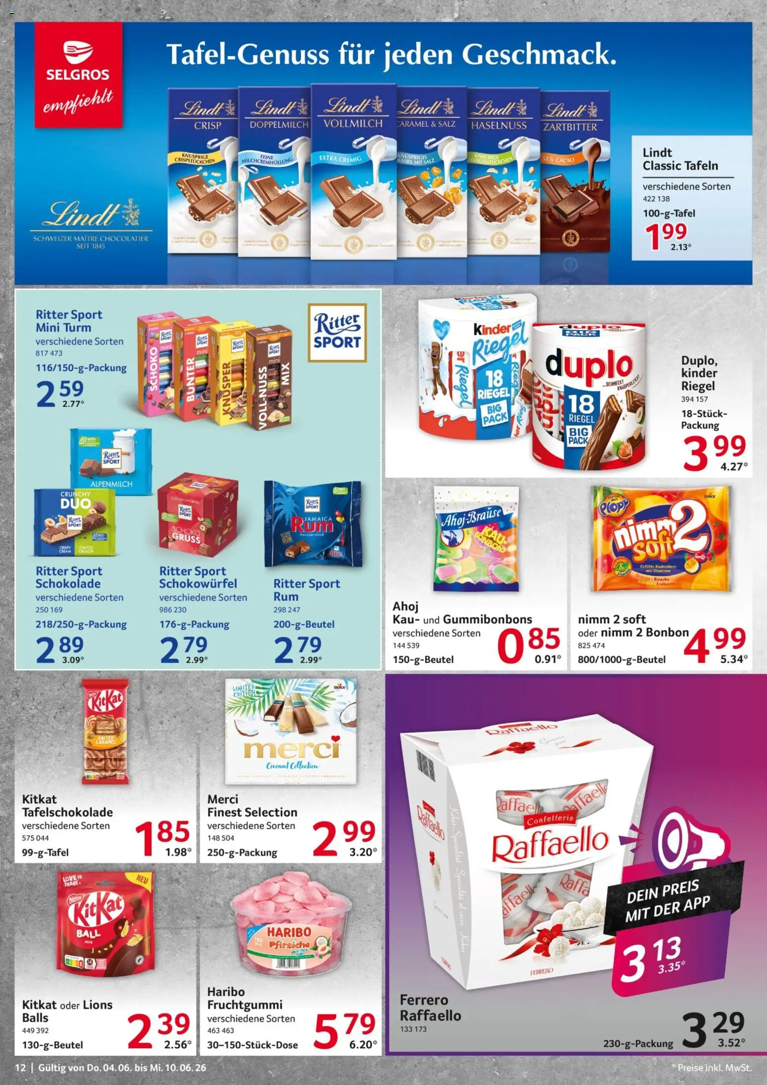 Selgros Prospekt – gültig ab 04.06.2026 | Seite: 12 | Produkte: Merci, Schokolade, Ritter sport, Salz