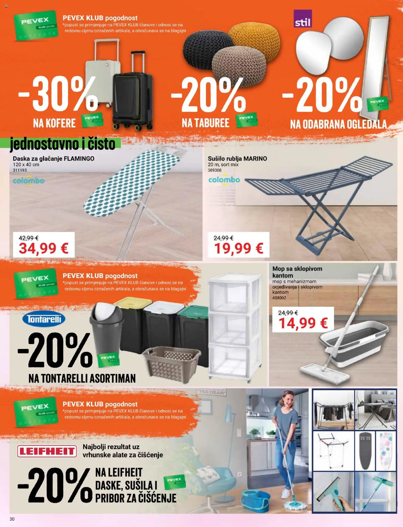 Pevex katalog | vrijedi od 23.07.2026 | Stranica: 30 | Proizvodi: Mop, Ogledala, Daska za glačanje