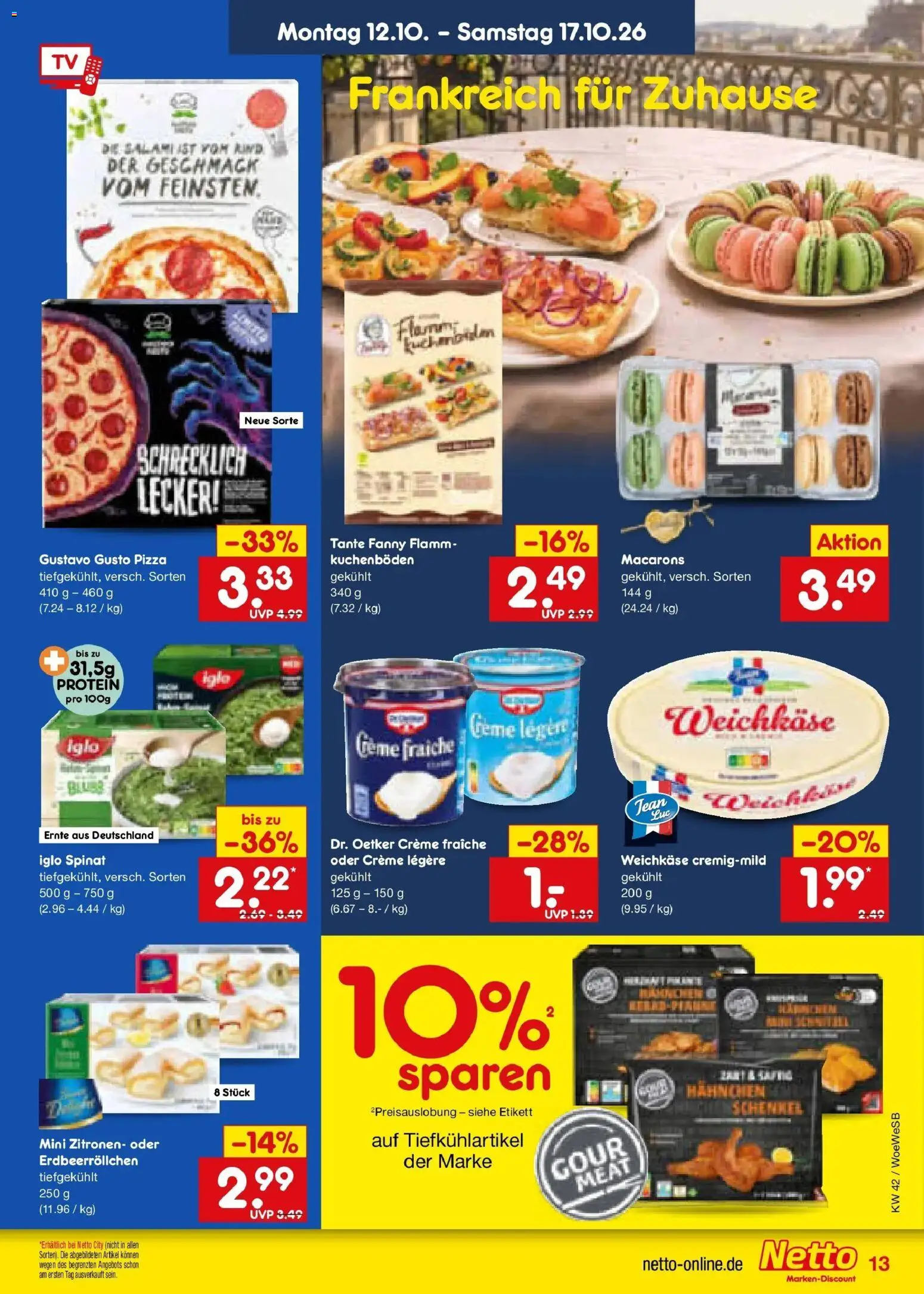 Netto Marken-Discount Prospekt Leonberg (ab 12.10.2026) » Angebote | Seite: 15 | Produkte: Gustavo gusto, Creme, Salami, Zitronen