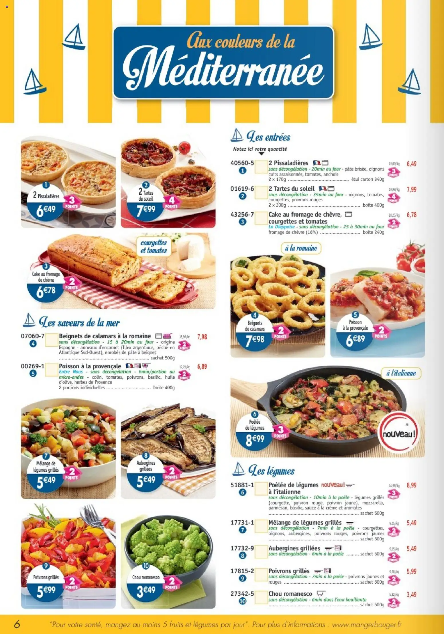 {H1} | Page: 6 | Produits: Poivron, Fromage de chèvre, Anchois, Oignons