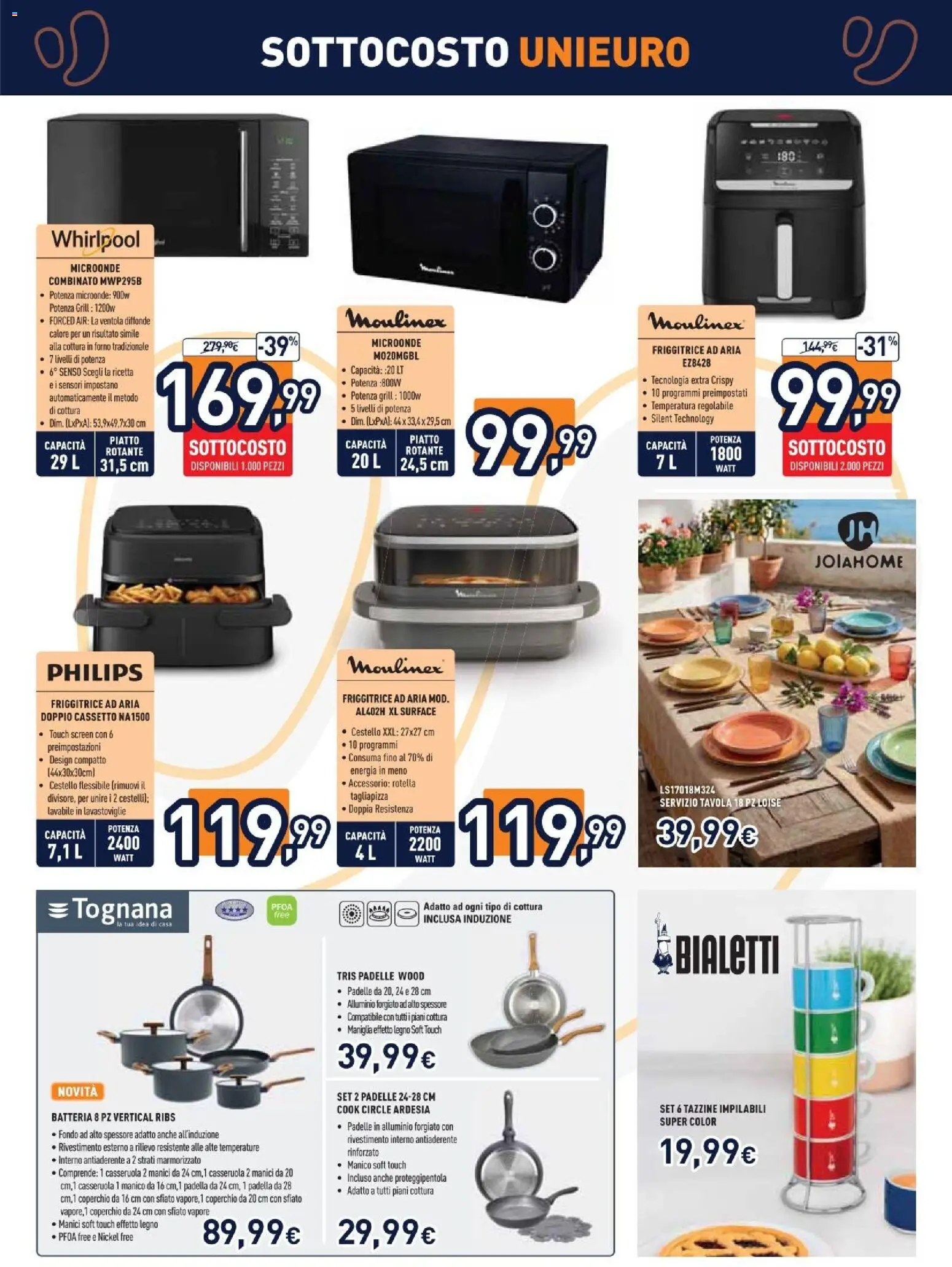Volantino Unieuro del 27/07/2026 | Pagina: 18 | Prodotti: Microonde, Padella, Piatto, Friggitrice