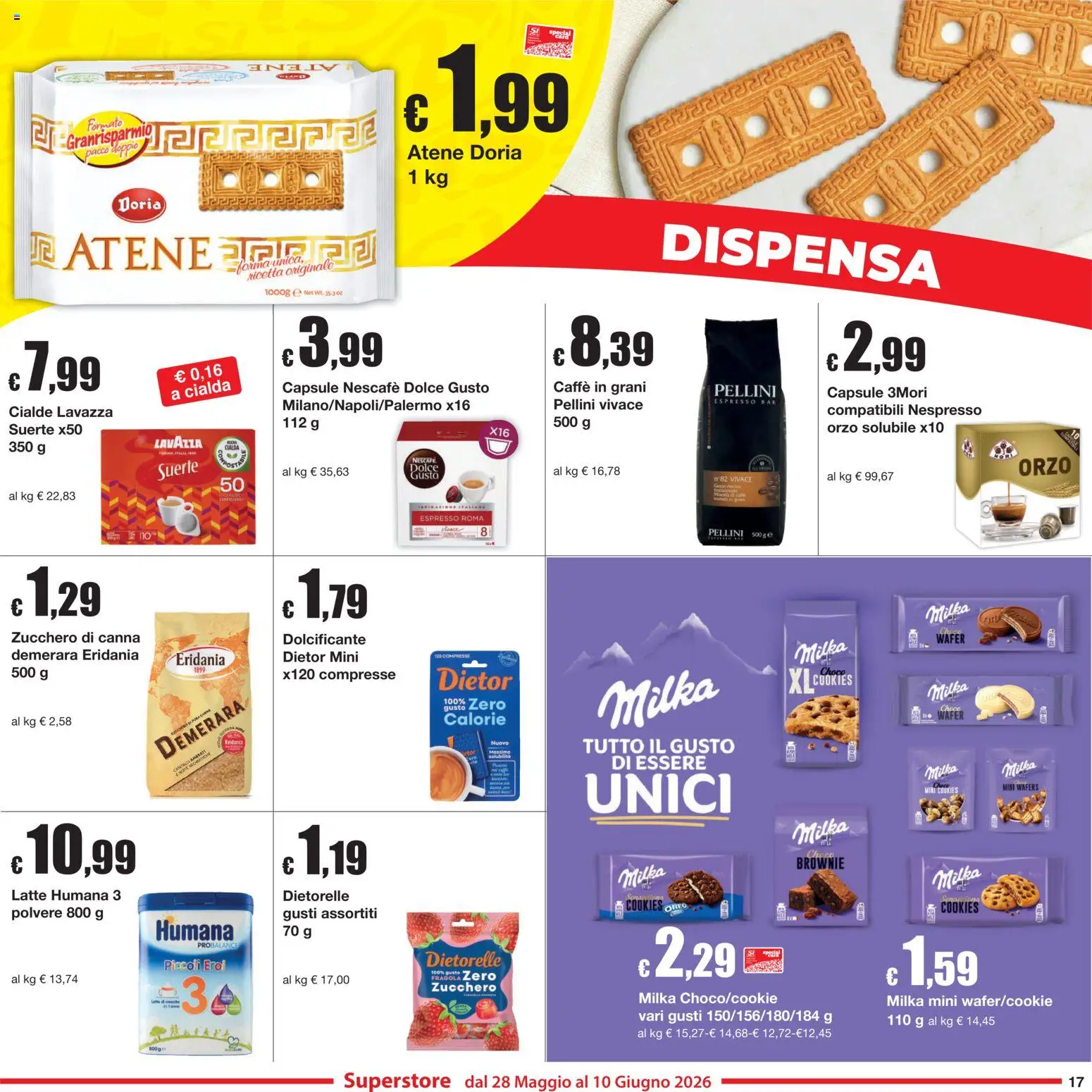Volantino Sì con Te del 28.05.2026 | Pagina: 17 | Prodotti: Caffè, Zucchero, Latte, Caffè in grani