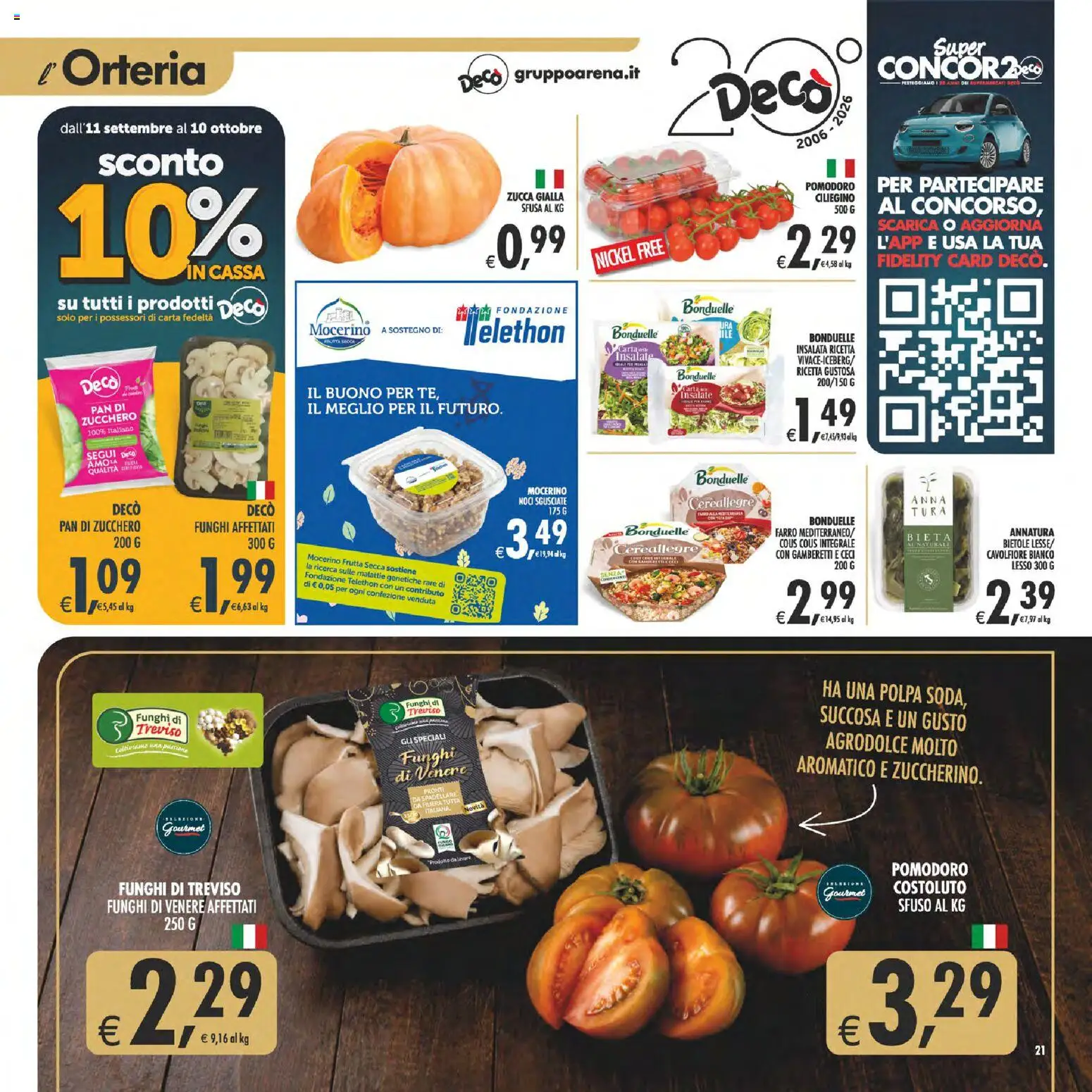 Volantino Decò del 22/09/2026 | Pagina: 21 | Prodotti: Ceci, Noci, Funghi, Farro