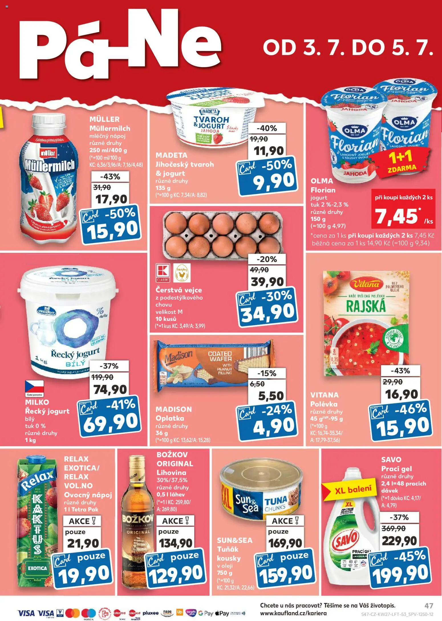 Kaufland leták - Plzeň Bory od 01.07.2026 | Strana: 47 | Produkty: Řecký jogurt, Vejce, Tvaroh, Božkov