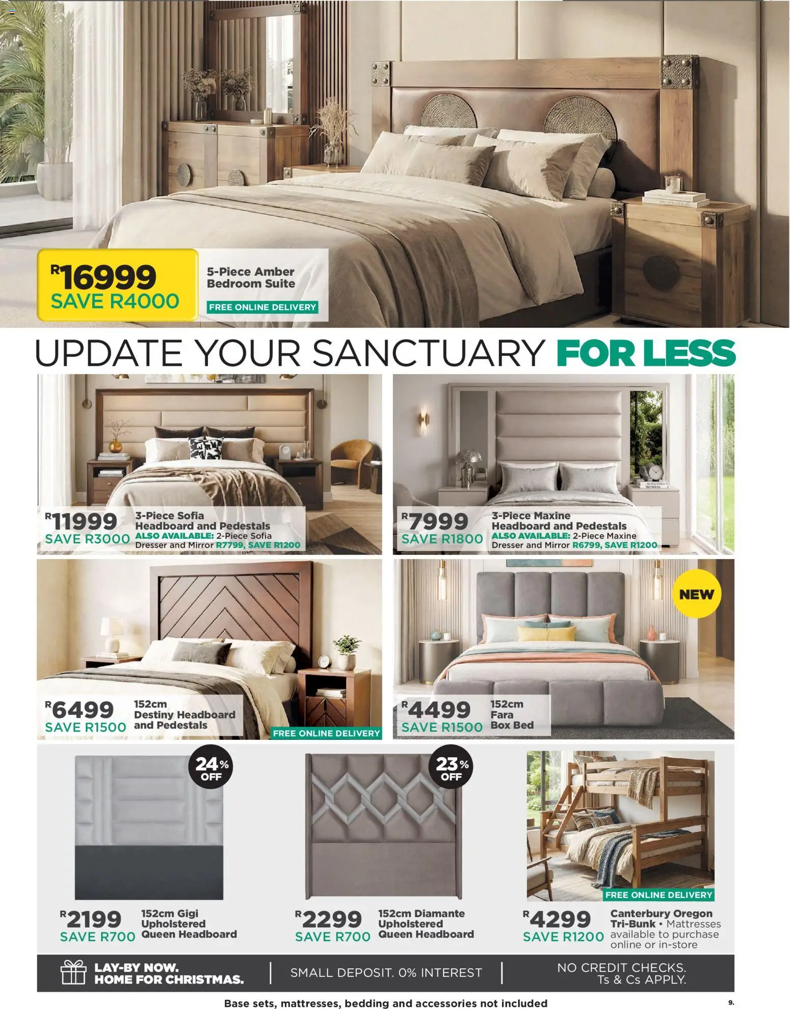 New House and Home catalogue – valid from 23/09/2026 | Page: 9 | Products: Headboard, Bed, Box, Mirror