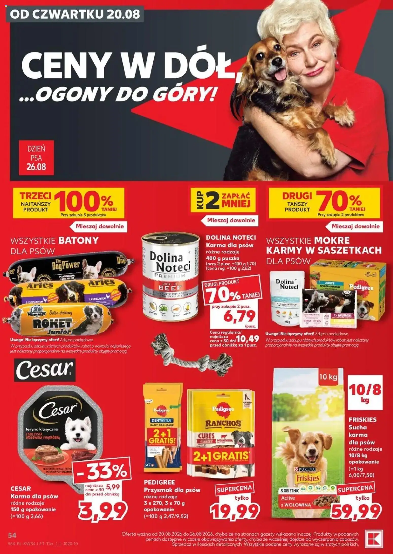 Kaufland gazetka od 20.08.2026 - od jutra PDF | Strona: 54 | Produkty: Wątróbka, Gazety, Pedigree, Karma dla psów