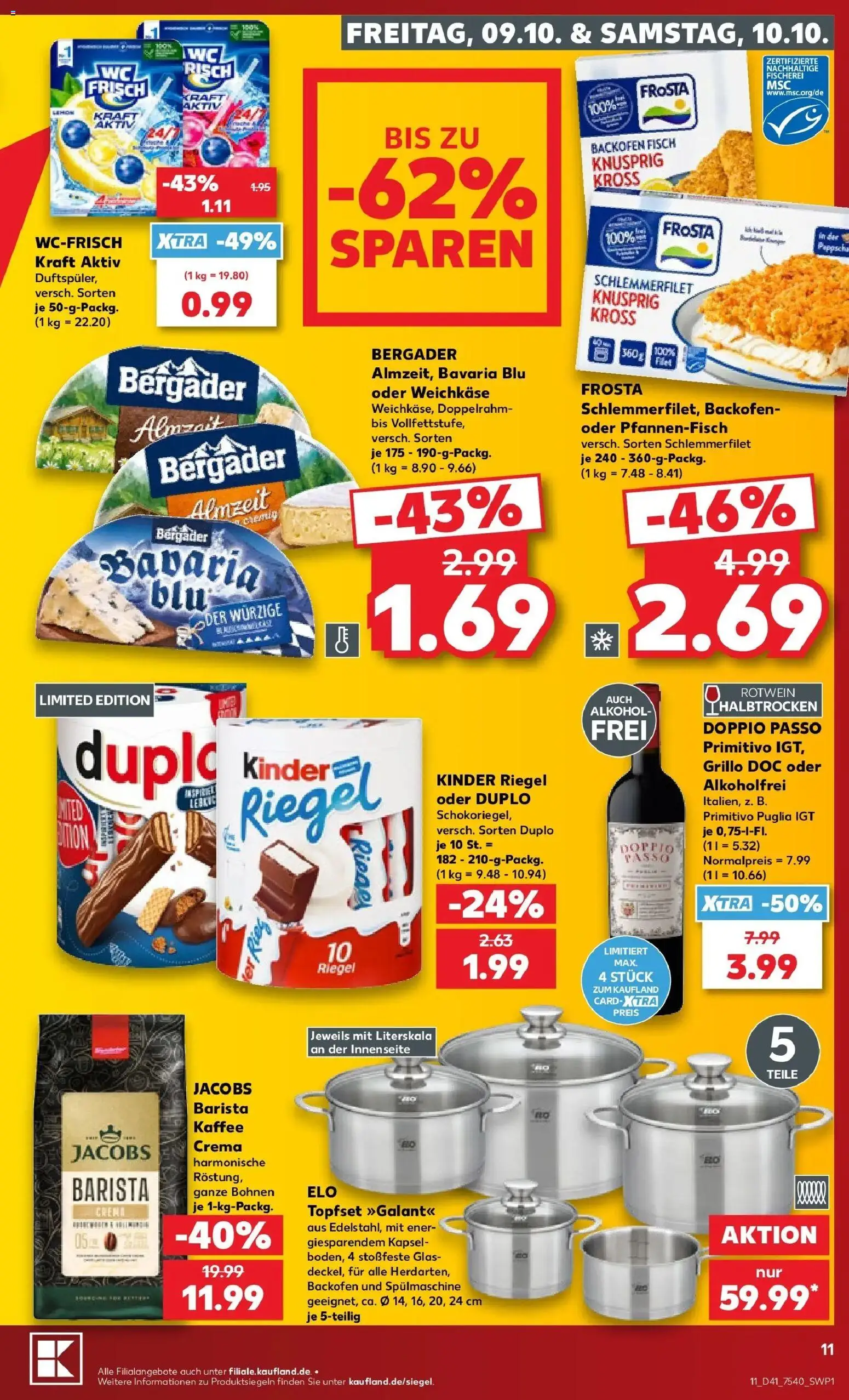 Prospekt Kaufland ab 05.10.2026 » Angebote Online zum Blättern | Seite: 21 | Produkte: Rotwein, Kinder riegel, Frosta, Alkohol