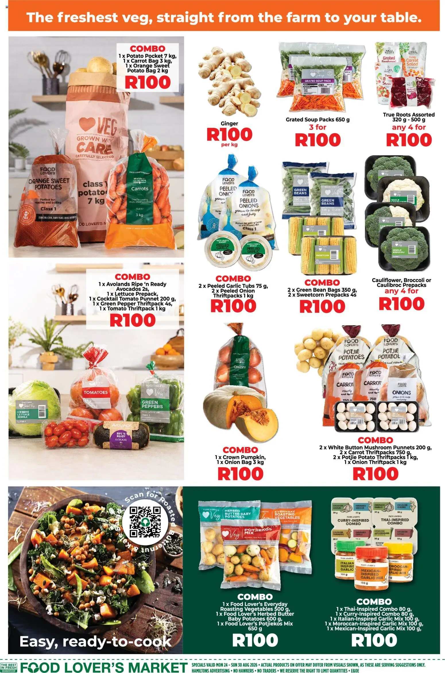 New Food Lover's Market catalogue – valid from 24/08/2026 | Page: 2 | Products: Avocado, Salad, Vegetables, Onion