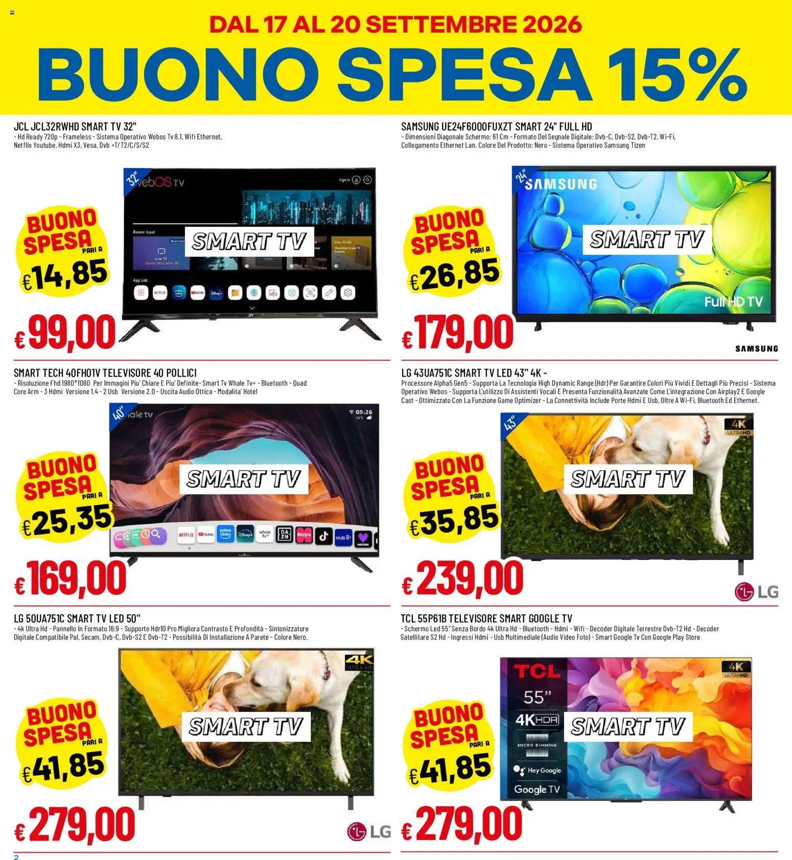 Volantino Galassia del 17/09/2026 | Pagina: 2 | Prodotti: Video, Audio, USB, Samsung