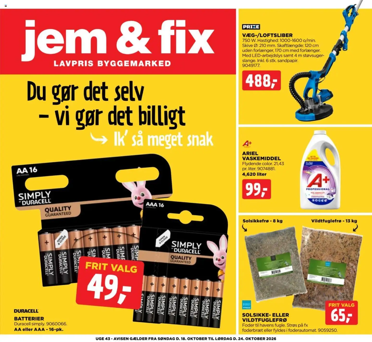 Jem & fix tilbudsavis – gyldig fra 18/10/2026 | Side: 1 | Produkter: Batterier, Støvsuger