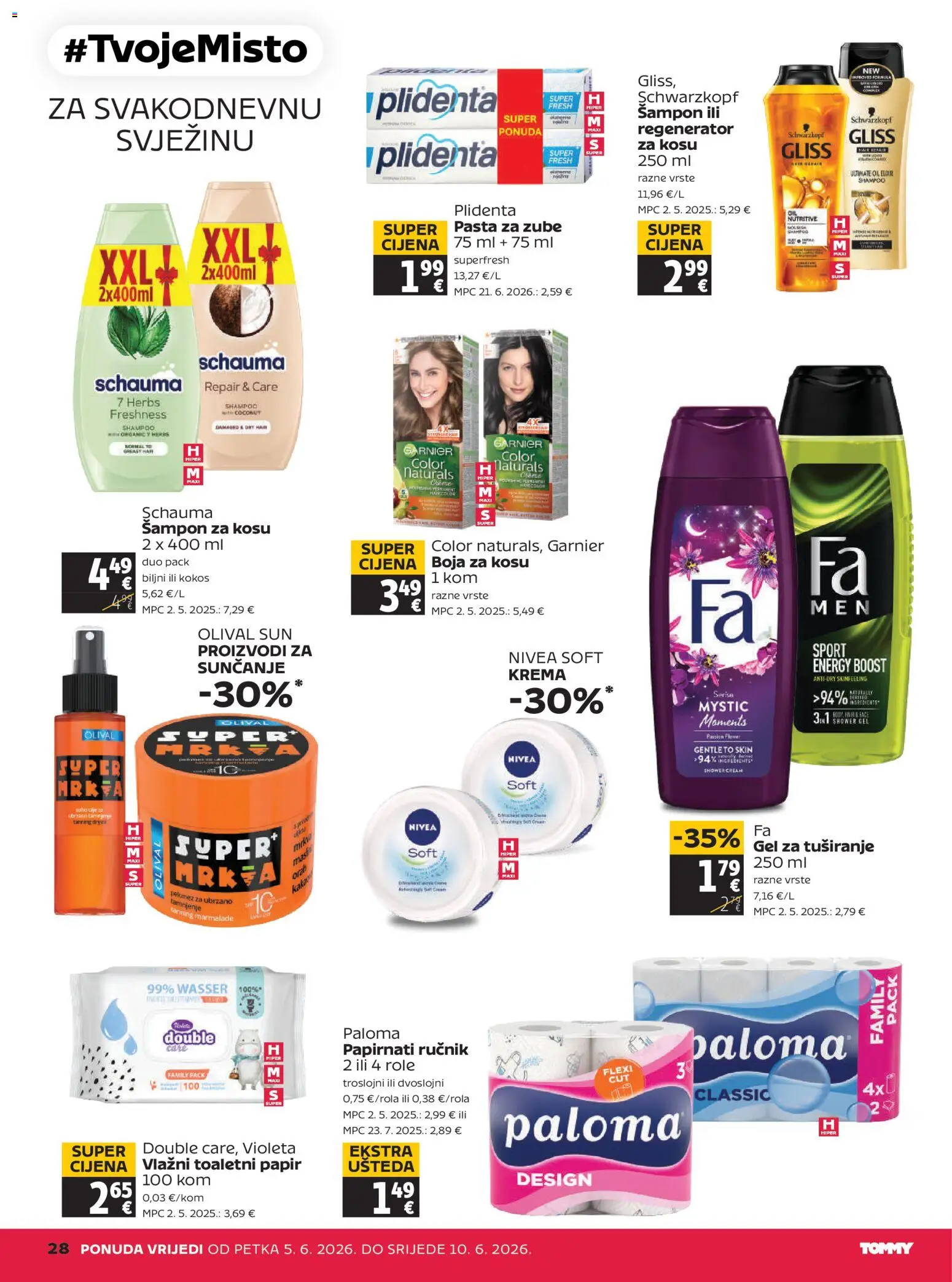 Tommy katalog | vrijedi od 05.06.2026 | Stranica: 28 | Proizvodi: Role, Boja za kosu, Krema, Pasta