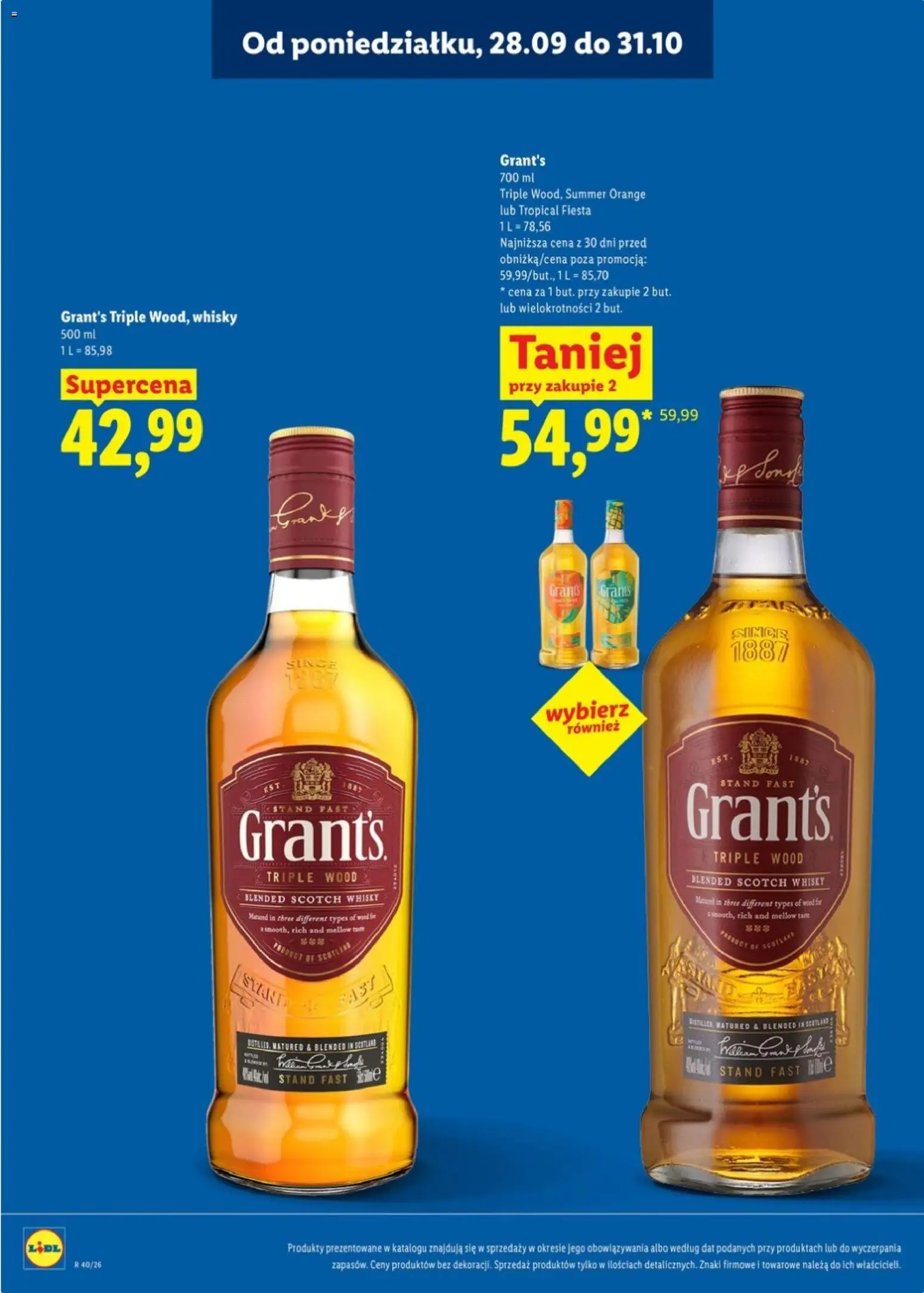 Lidl Katalog alkoholi mocnych od 28.09.2026 | Strona: 8 | Produkty: Grant's, Scotch whisky, Whisky