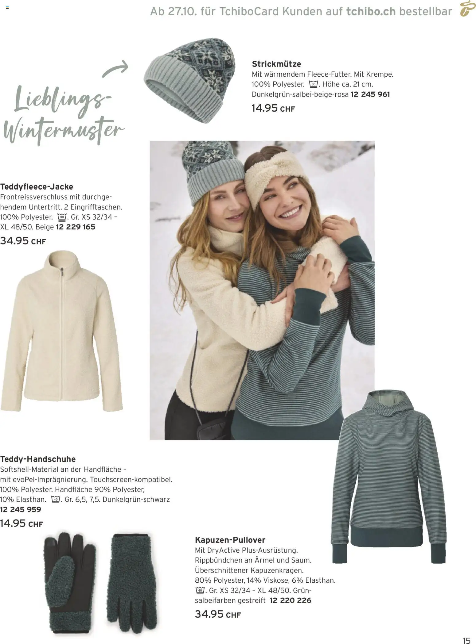 Tchibo aktionen Warme Styles – gültig ab 01.11.2026 | Seite: 15 | Produkte: Kapuzenpullover