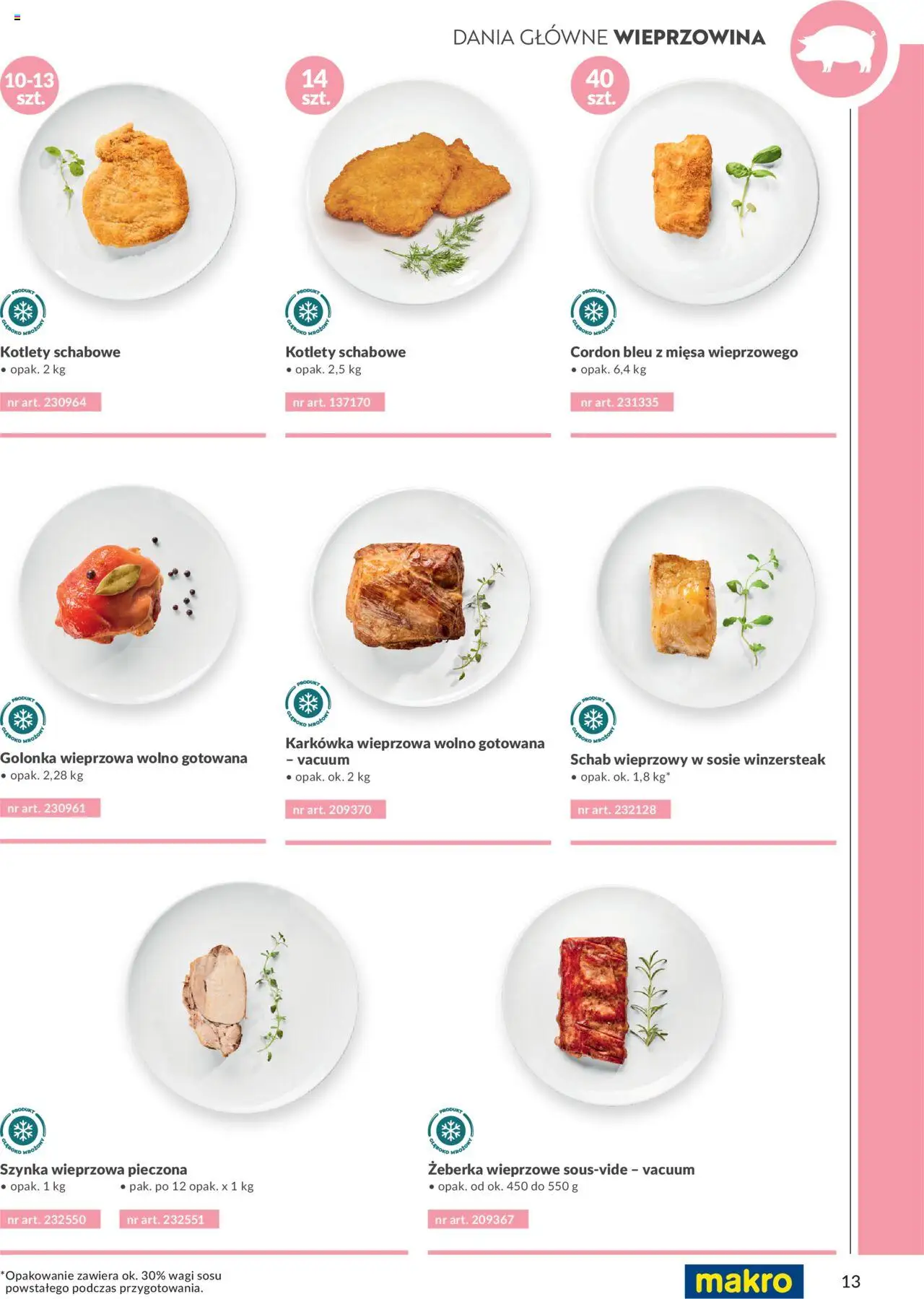 Makro Gazetka - Katalog produktów convenience Smart Chef od 29.05.2025 | Strona: 13 | Produkty: Żeberka, Schab, Golonka wieprzowa, Szynka