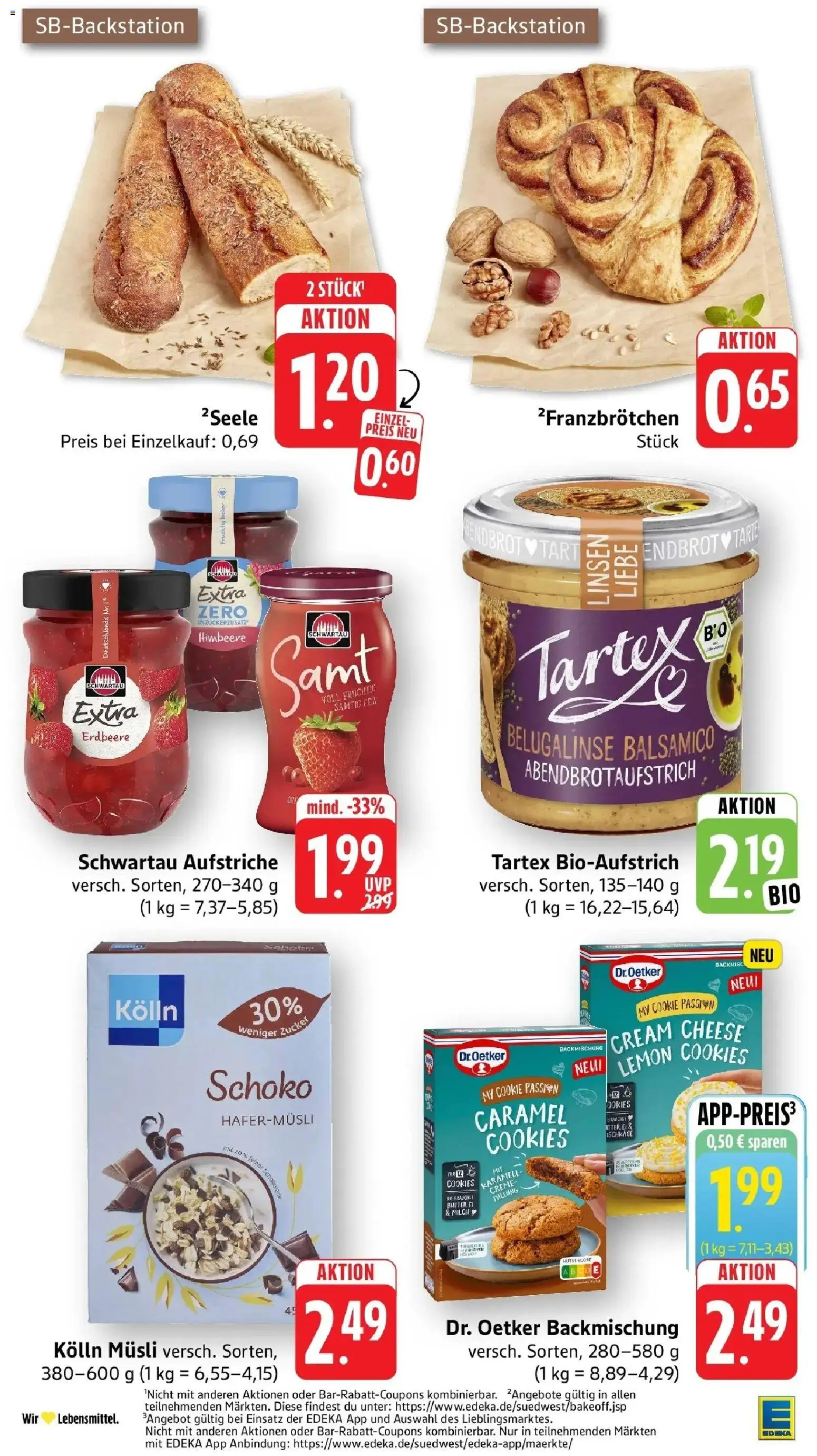 Edeka Prospekt Darmstadt (ab 21.09.2026) » Angebote Online | Seite: 23 | Produkte: Musli, Balsamico, Zucker, Schwartau extra