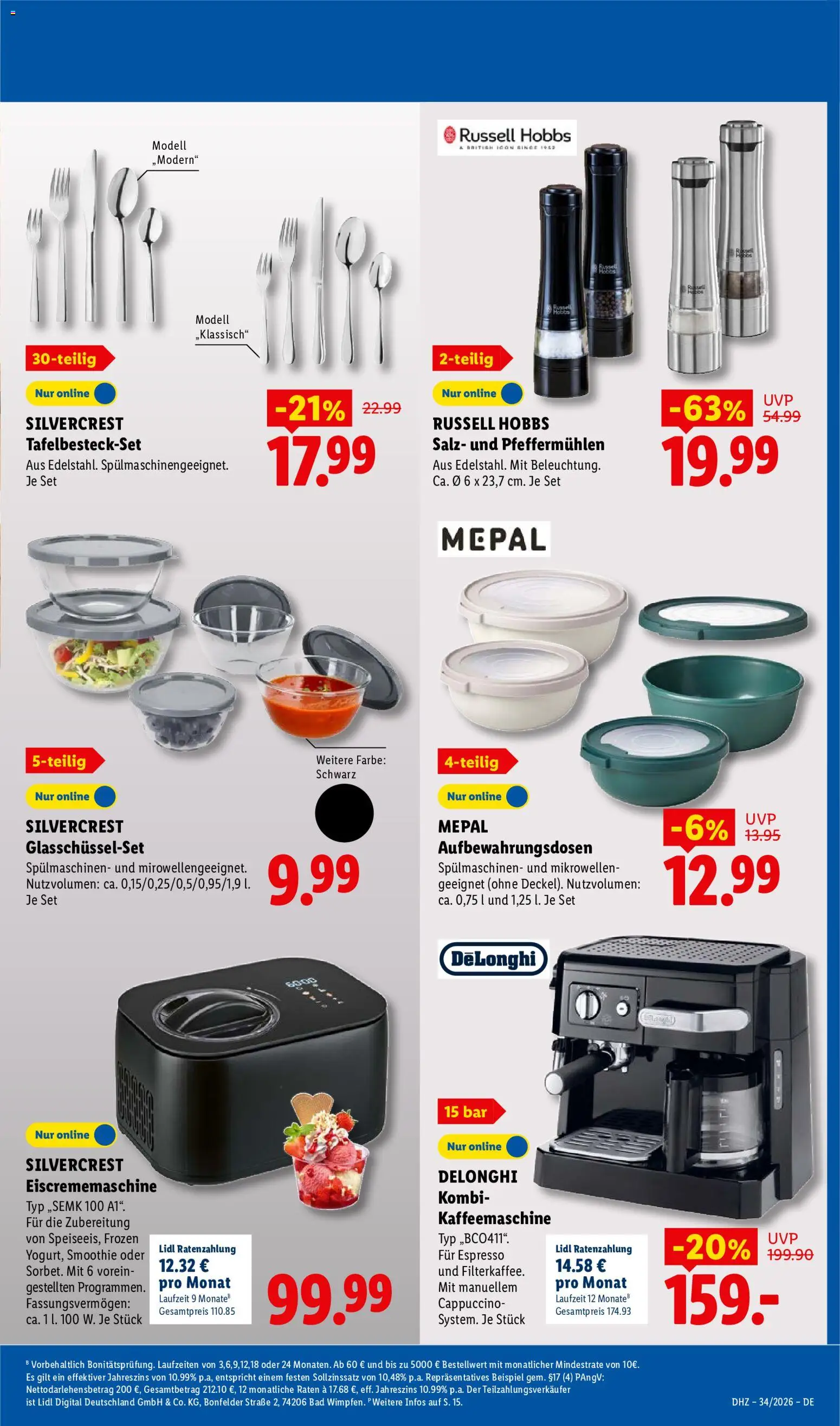 Lidl Německo leták od 17.08.2026 | Strana: 9 | Produkty: Smoothie, Russell Hobbs, Cappuccino