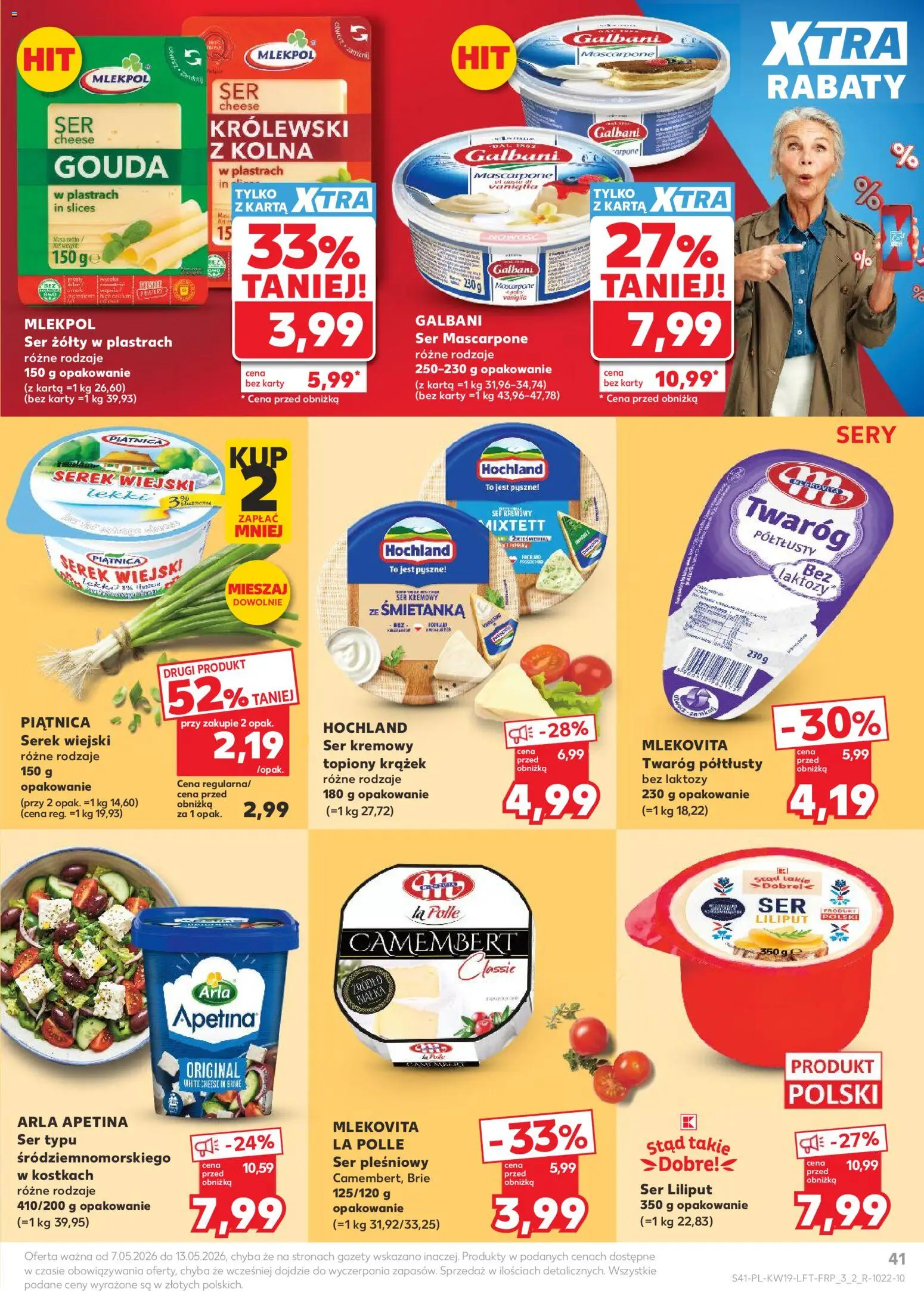Kaufland Polsko leták od 07.05.2026 | Strana: 41 | Produkty: Gouda, Brie, Mascarpone, Camembert