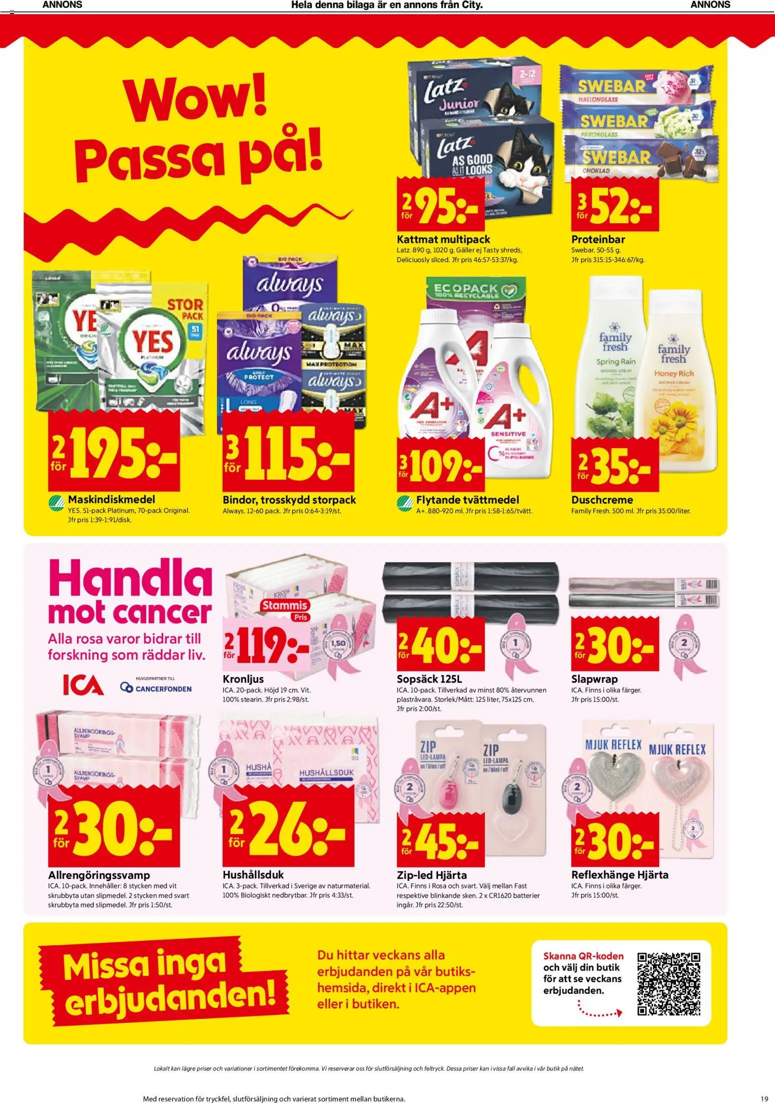 ICA Kvantum reklamblad aktuell från 28/09/2026 | Sida: 19 | Produkter: Trosskydd, Tvättmedel, Proteinbar, Kattmat
