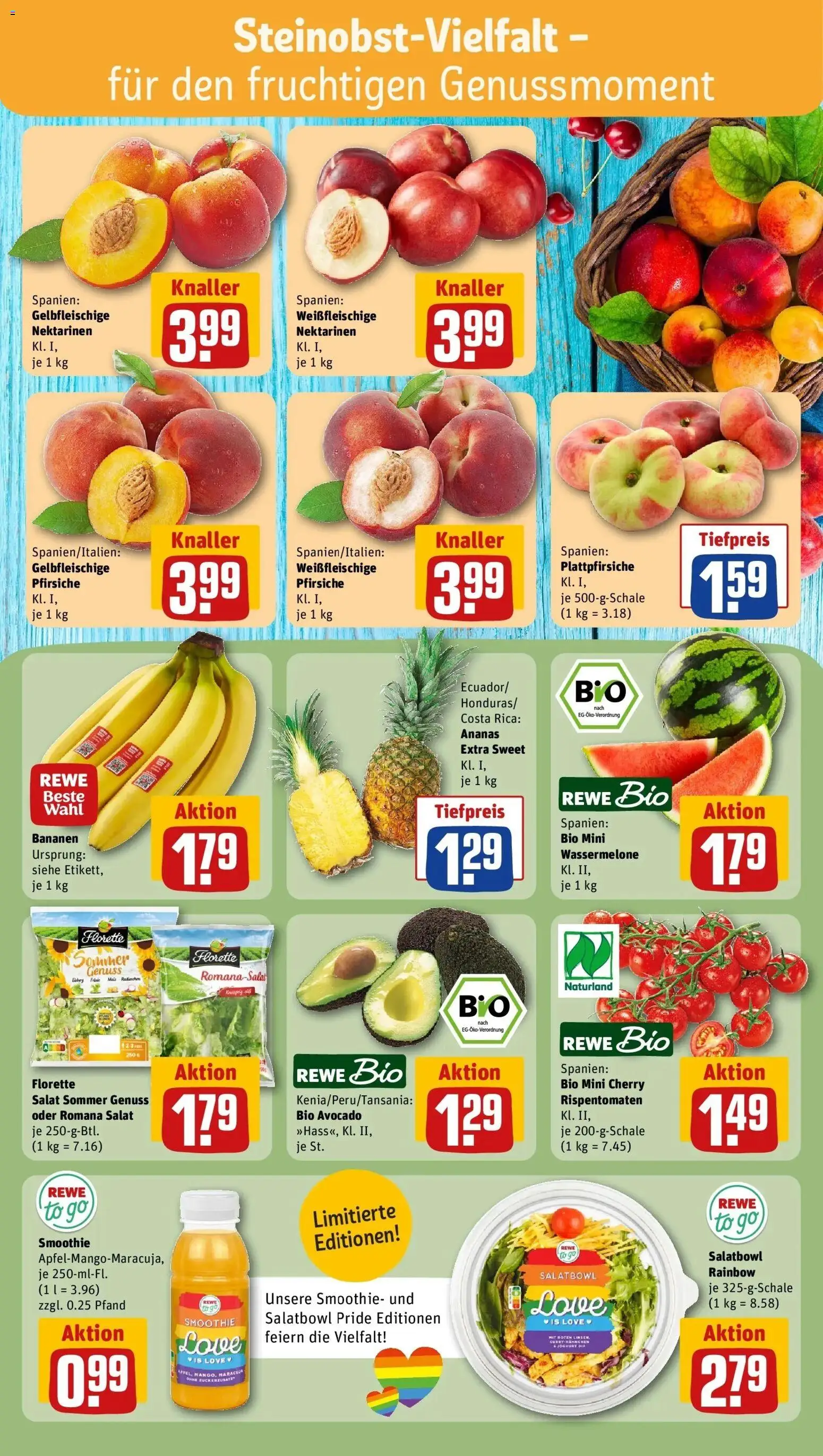 Rewe Prospekt Lippstadt / Bad Waldliesborn – gültig ab 08.06.2026 | Seite: 4 | Produkte: Nektarinen, Bananen, Ananas, Wassermelone